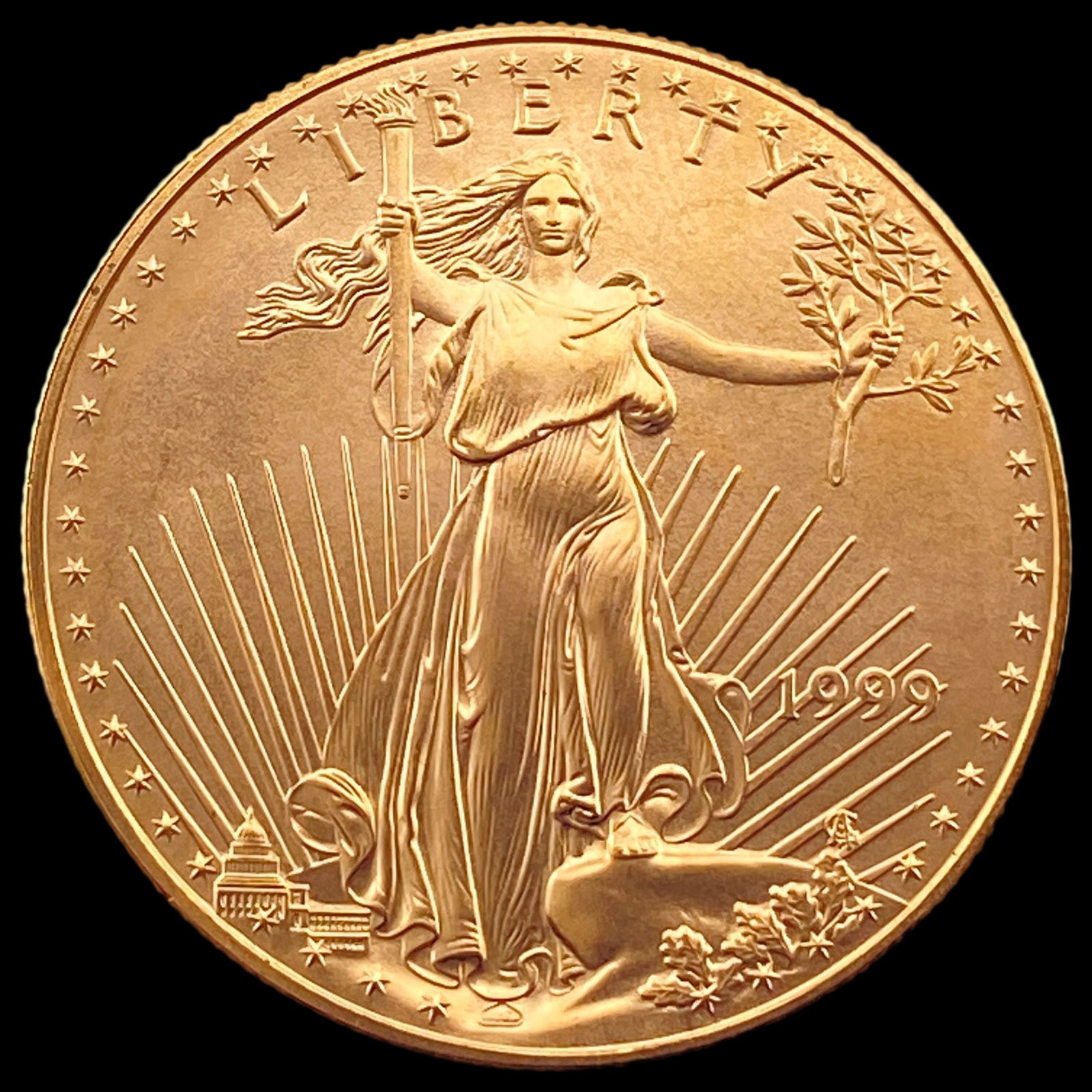 1999 1oz Gold American Eagle $50 SUPERB GEM BU (1 of 2)