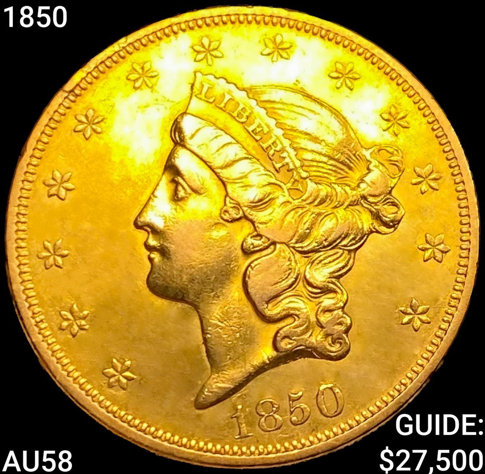 1850 $20 Gold Double Eagle CHOICE AU (1 of 2)