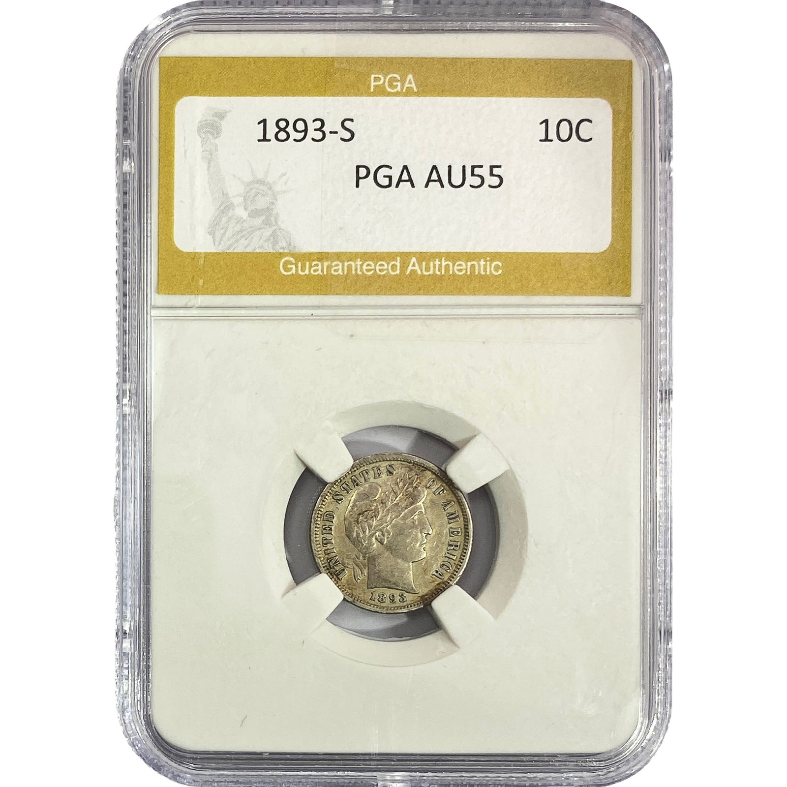 1893-S Barber Dime PGA AU55 (1 of 2)