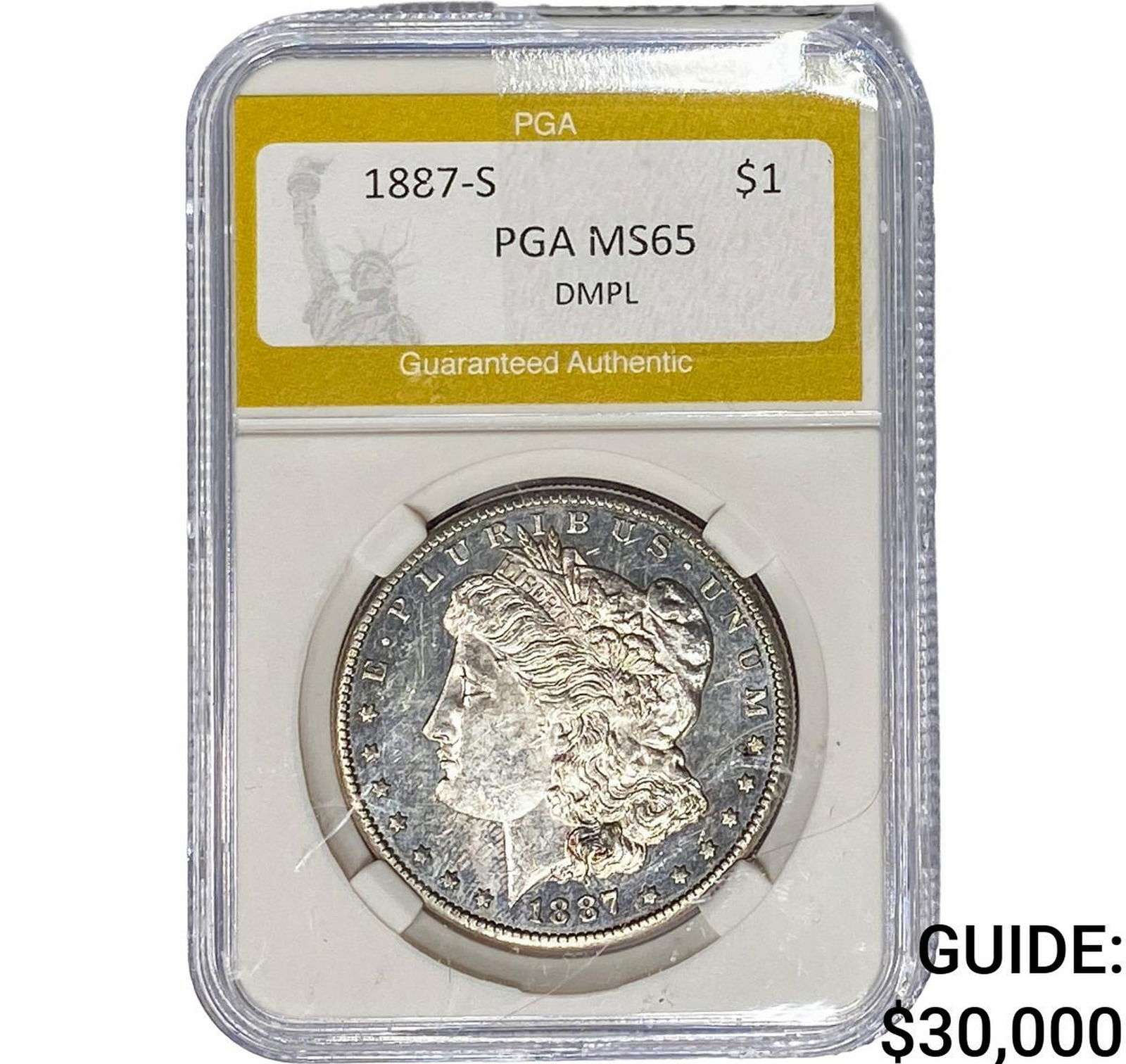 1887-S Morgan Silver Dollar PGA MS65 DMPL (1 of 2)
