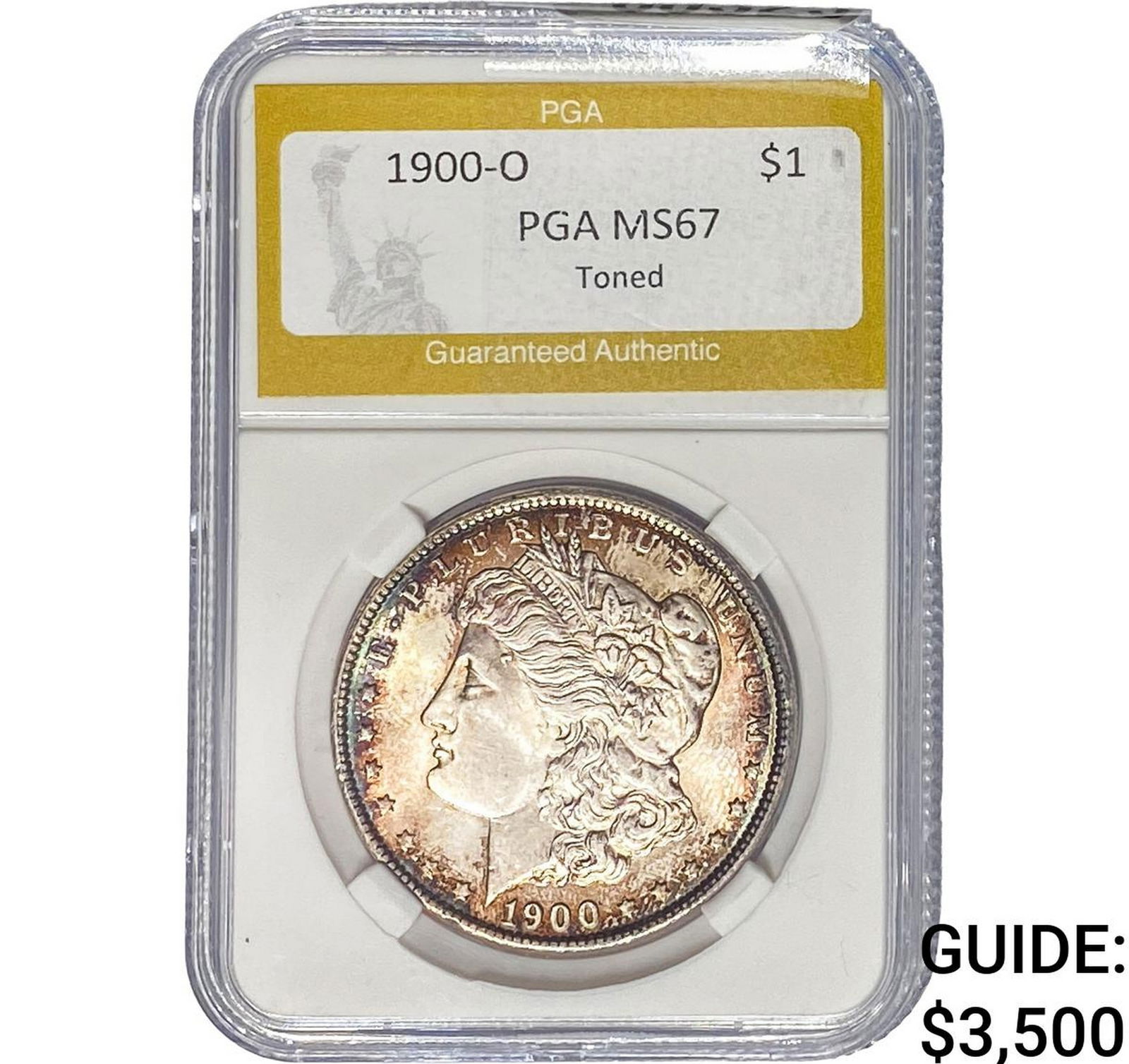 1900-O Morgan Silver Dollar PGA MS67 Toned (1 of 2)