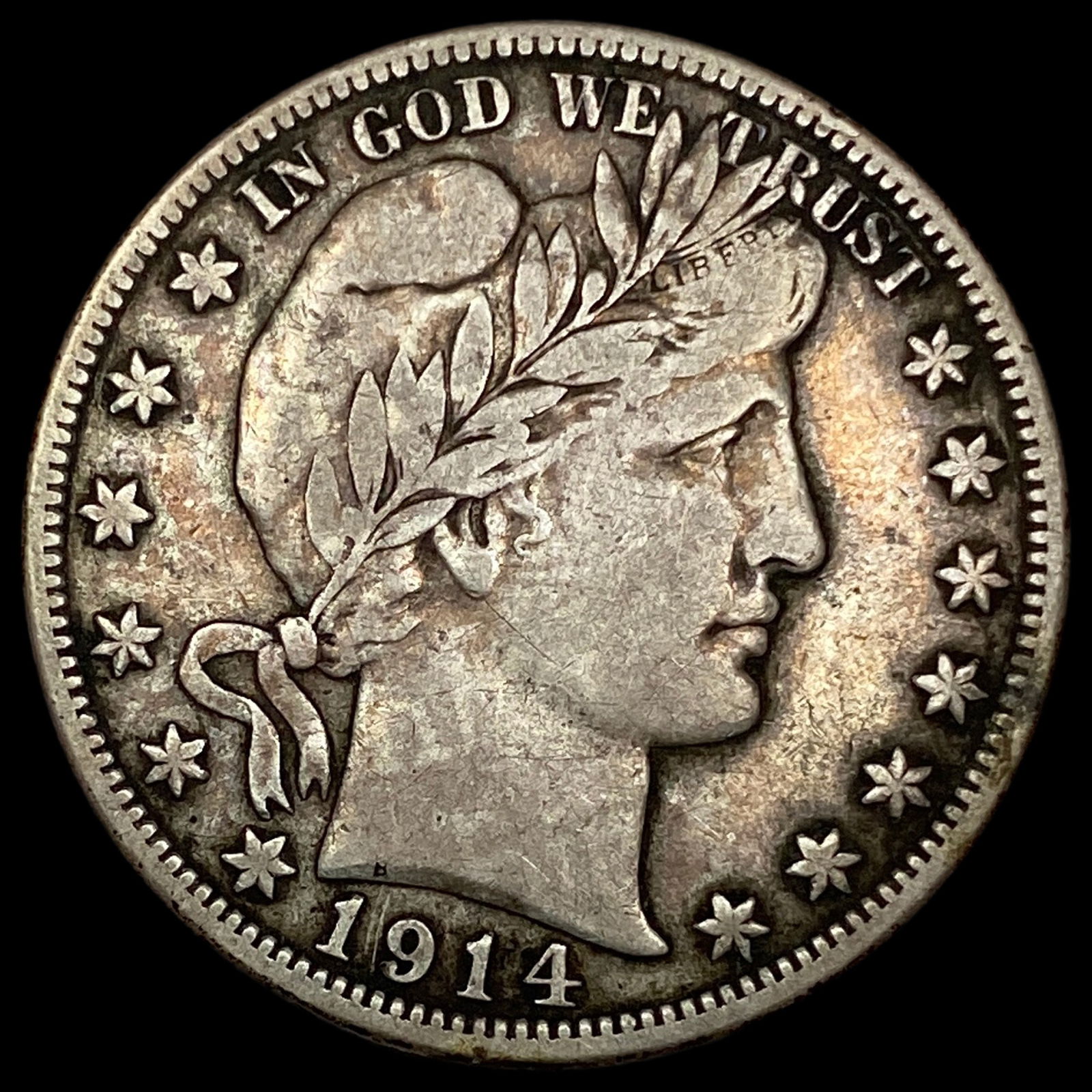 1914-S Silver Barber Half Dollar NEARLY UNCIRCULATED (1 of 2)