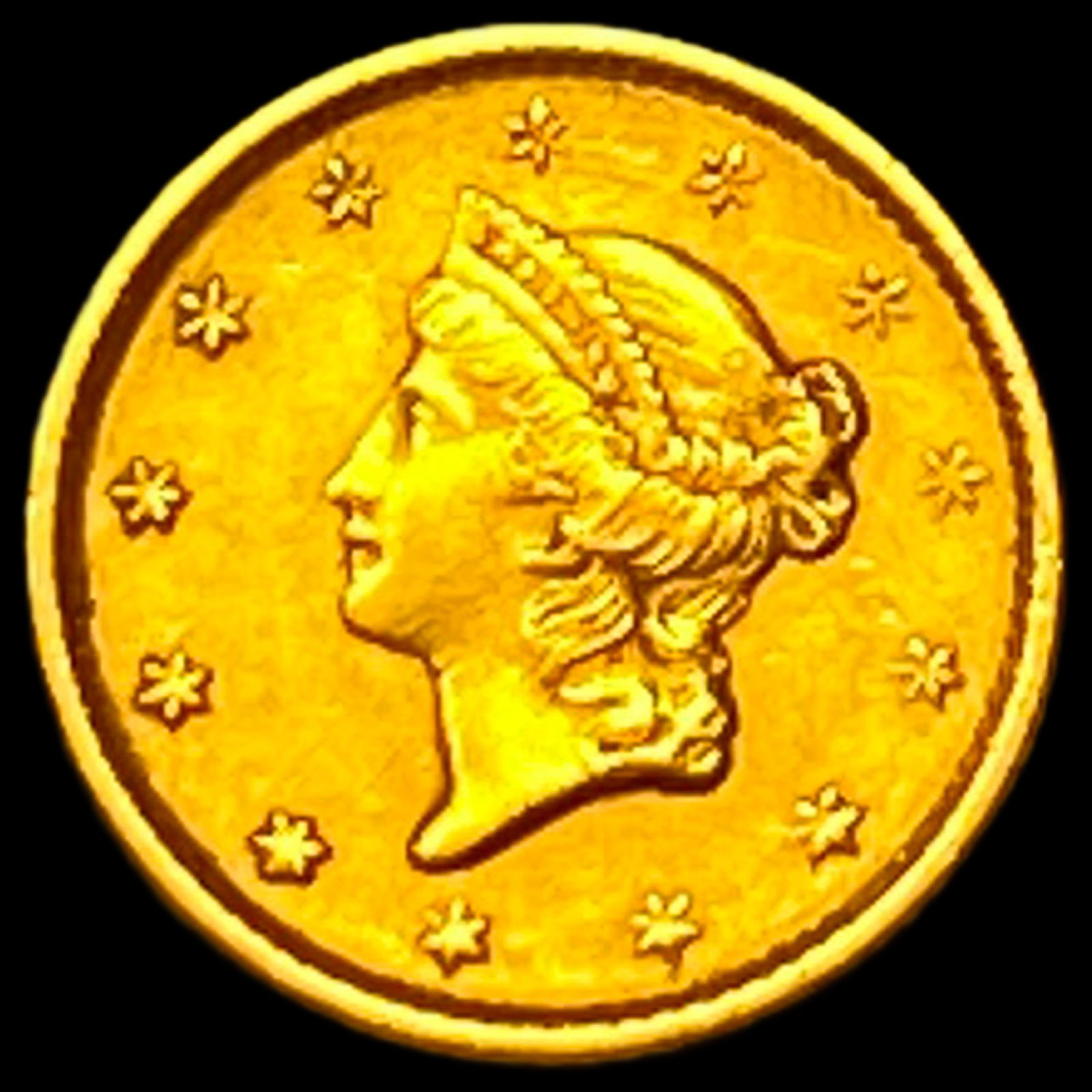 1851 Gold $1 Liberty Type 1 CHOICE AU (1 of 2)