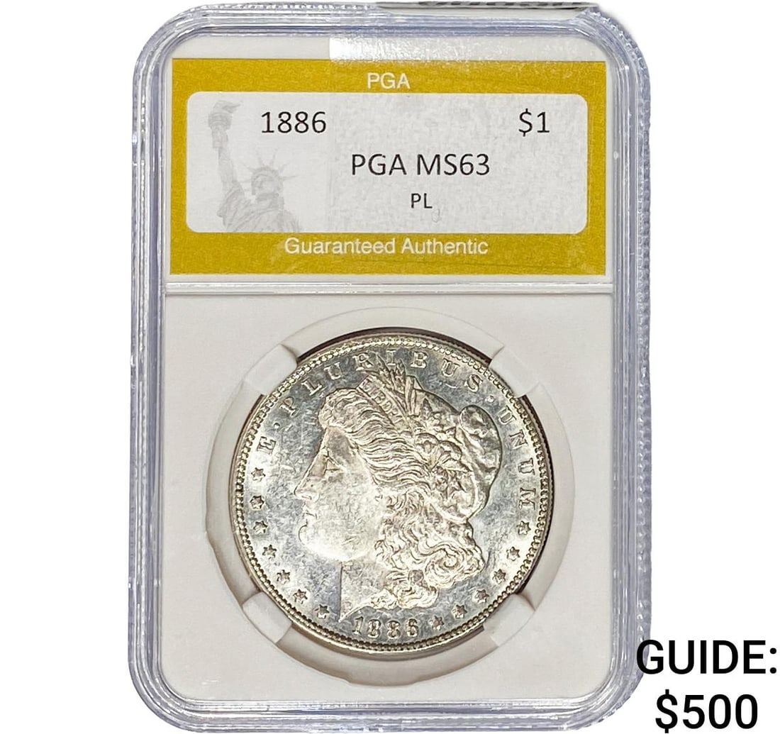 1886 Morgan Silver Dollar PGA MS63 PL (1 of 2)