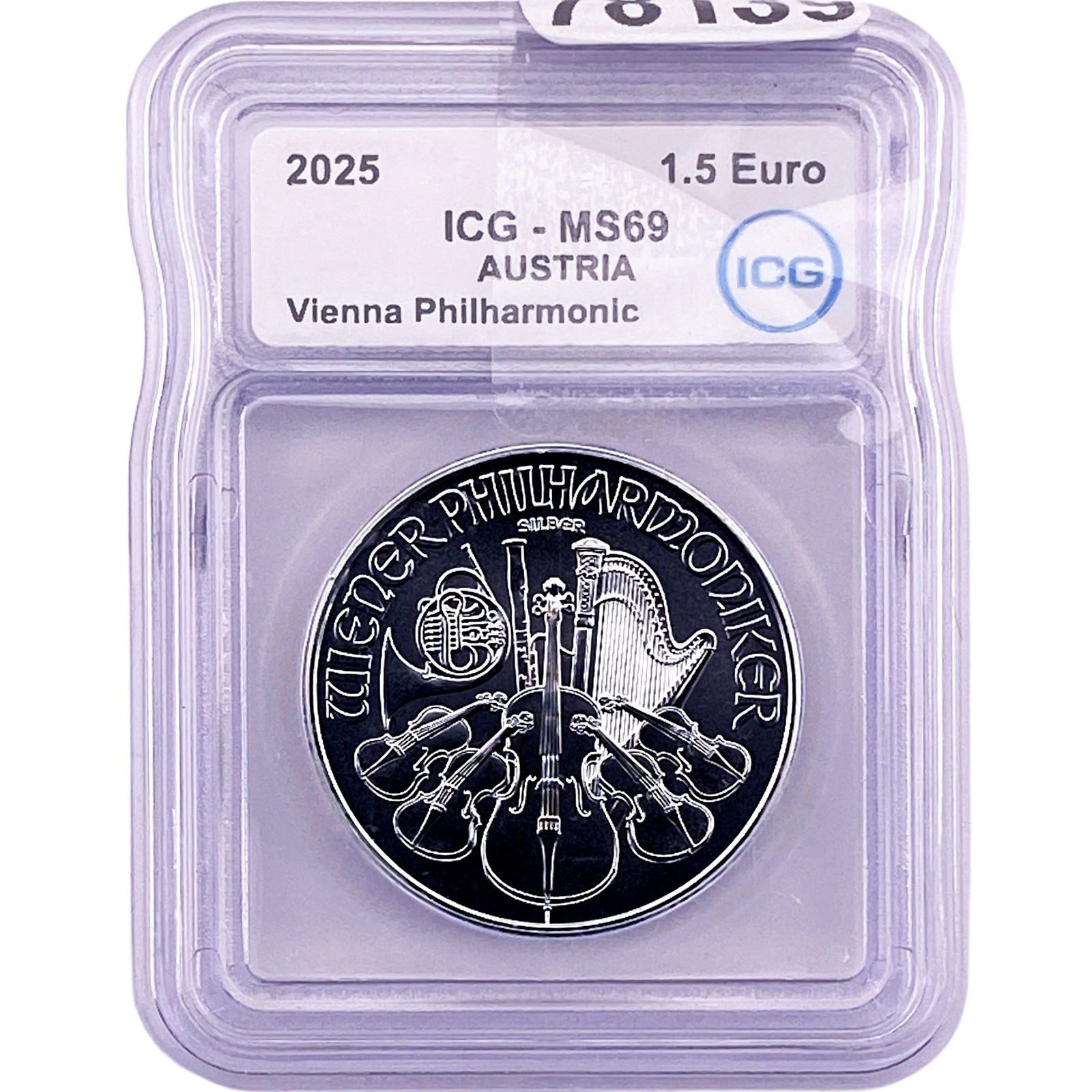 2025 Austria 1oz SIlver 1.5 Euro-VIenna Philharmonic ICG MS69 (1 of 2)