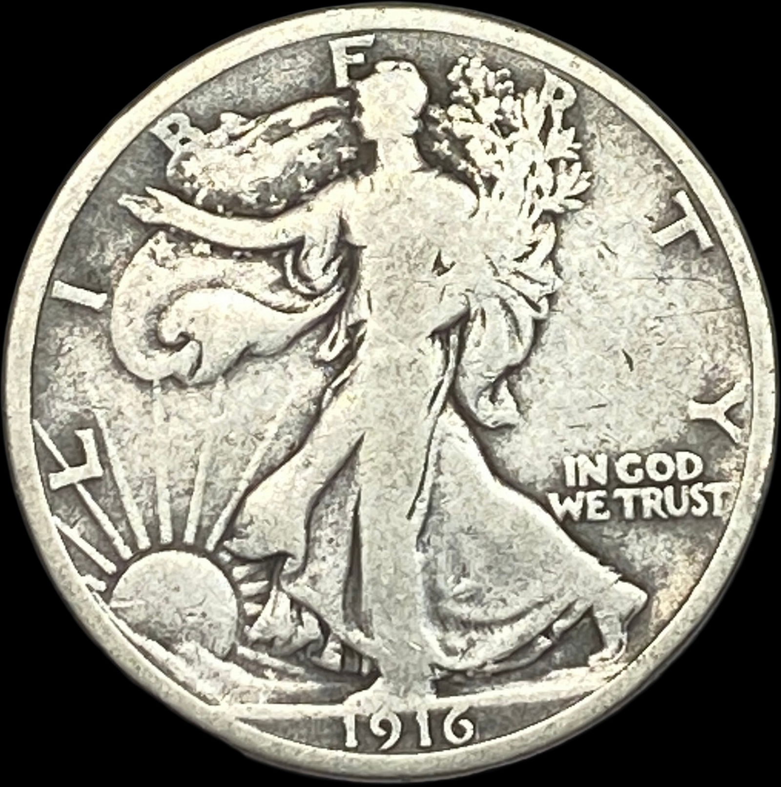 1916 Walking Liberty Half Dollar NICELY CIRCULATED (1 of 2)