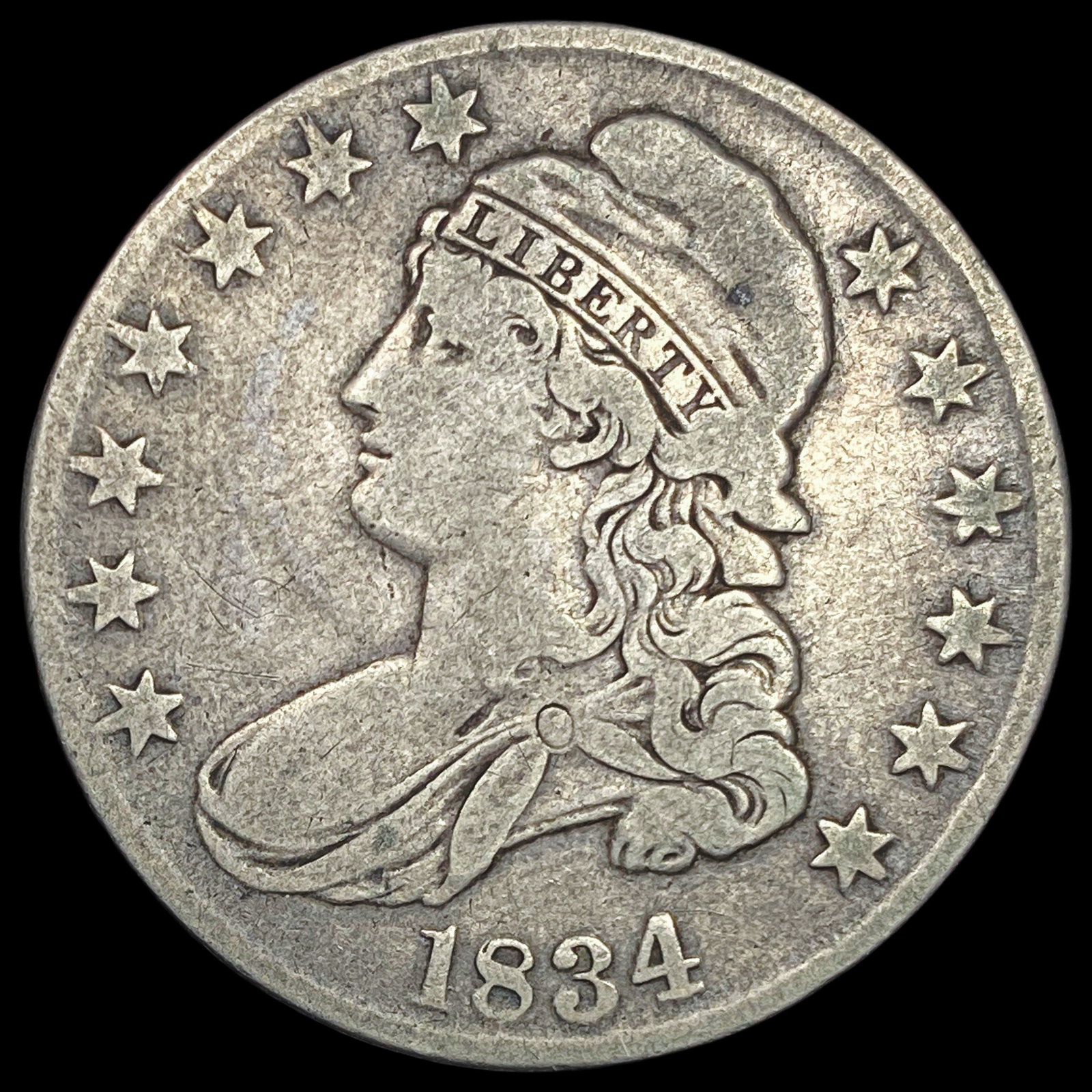 1834 Capped Bust Half Dollar LIGHTLY CIRCULATED: 1834 Capped Bust Half Dollar LIGHTLY CIRCULATED