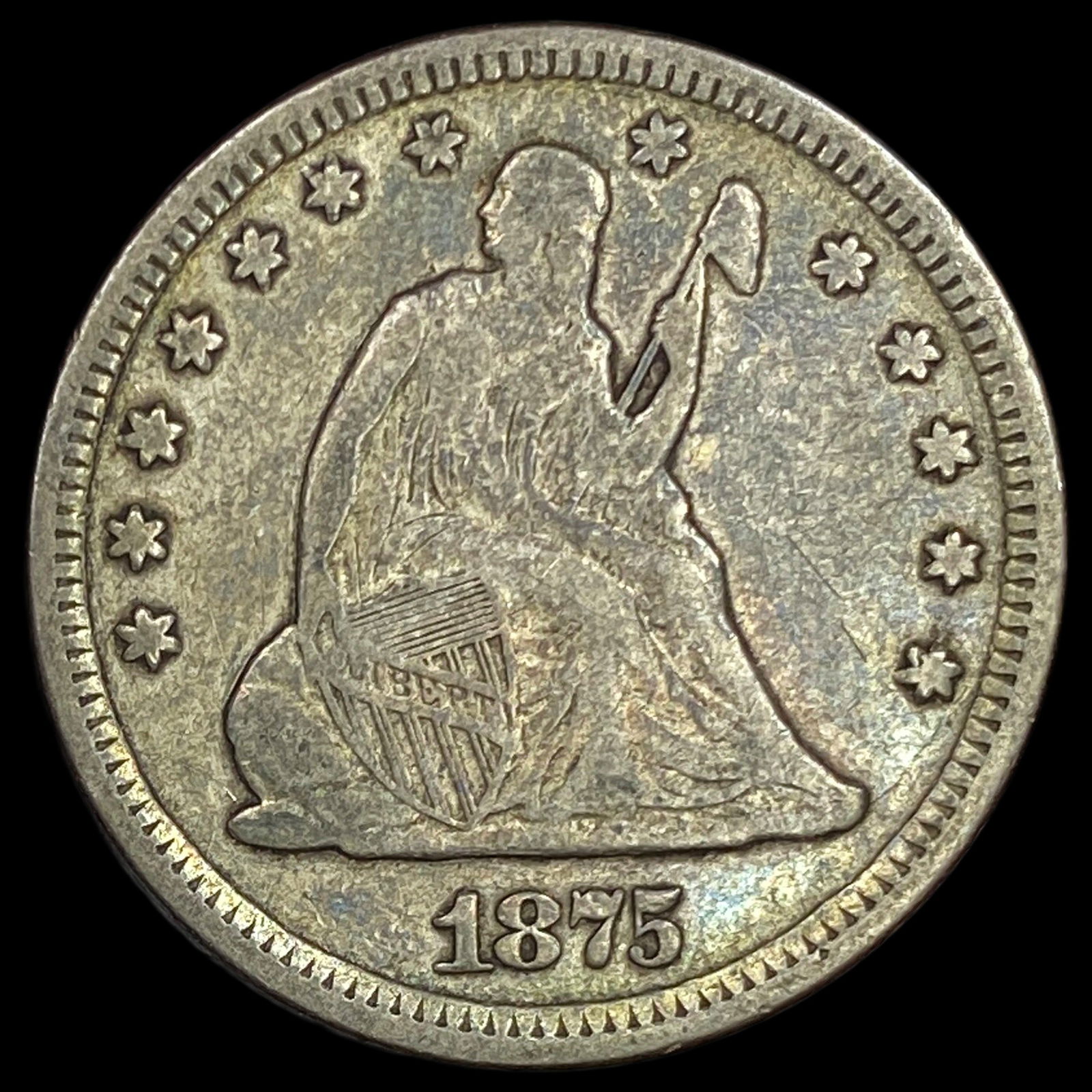 1875 Silver Seated Liberty Quarter LIGHTLY CIRCULATED (1 of 2)
