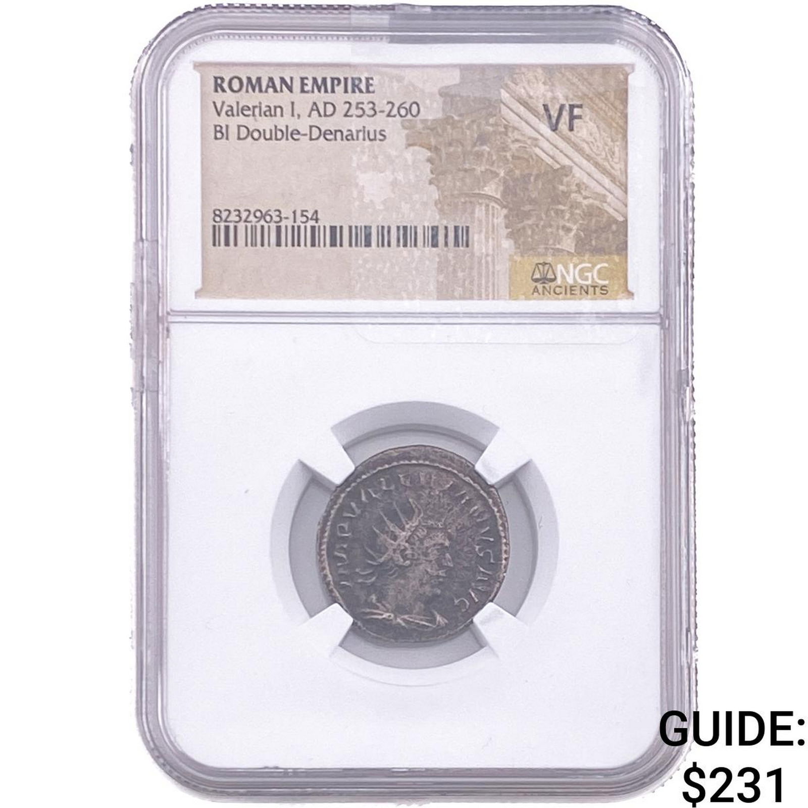 Roman Valerian I, AD 253-260 BI Double-Denarius NGC VF (1 of 2)