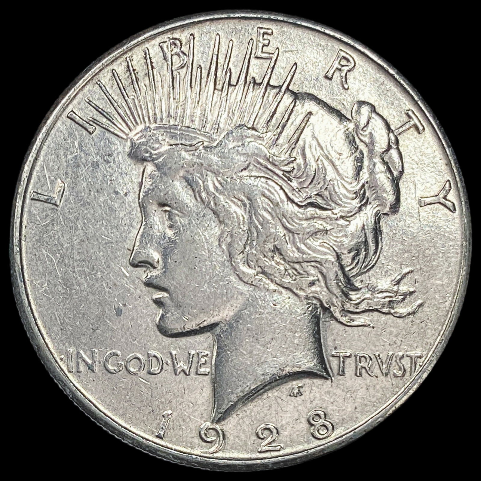 1928-S Silver Peace Dollar NEARLY UNCIRCULATED (1 of 2)