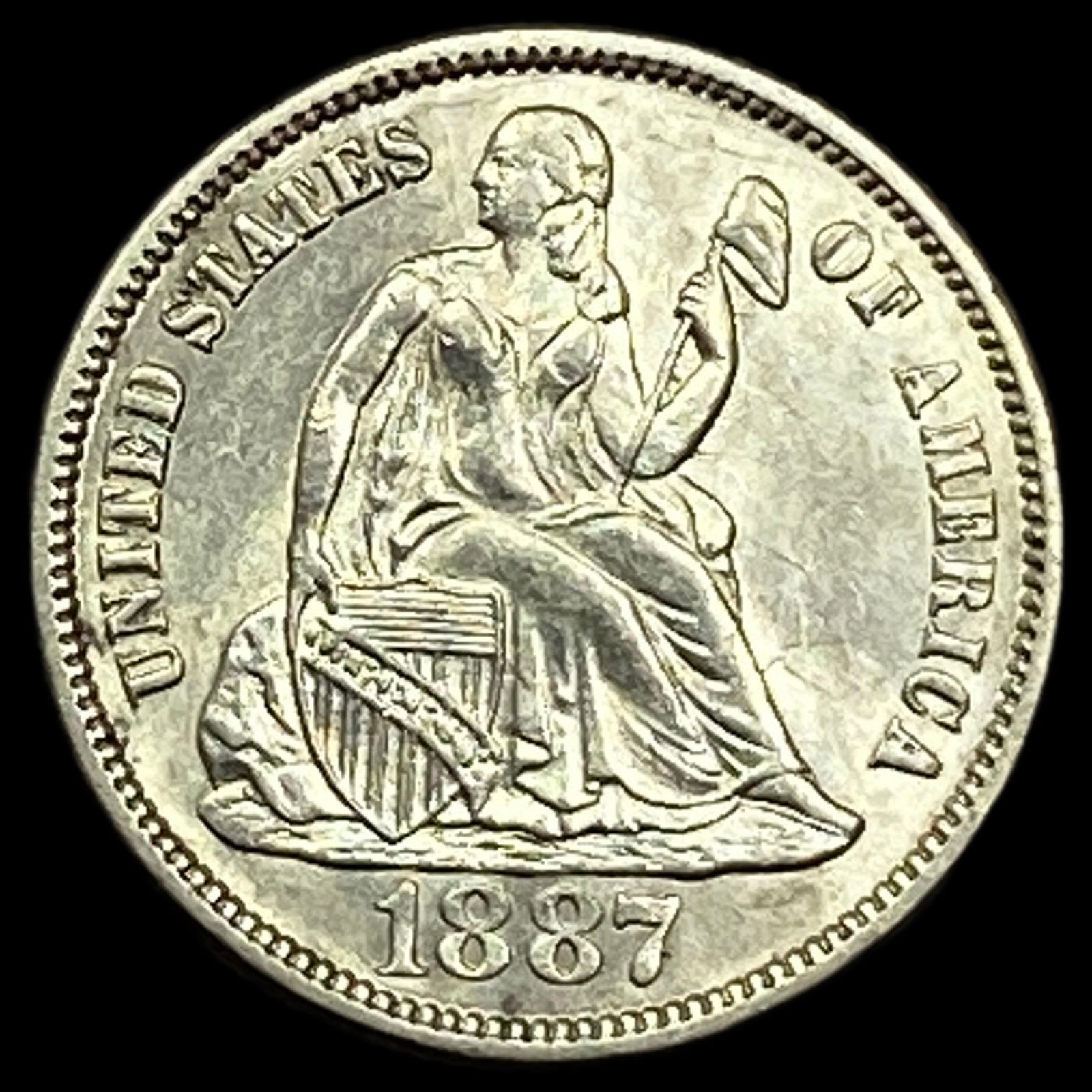 1887 Seated Liberty Dime UNCIRCULATED (1 of 2)