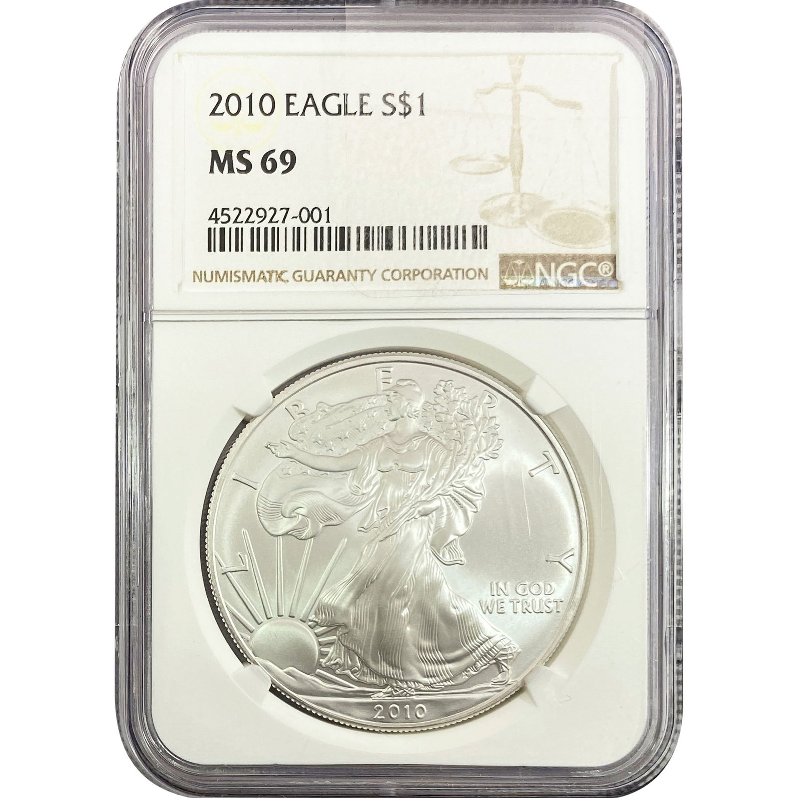 2010 Silver Eagle NGC MS69 (1 of 2)