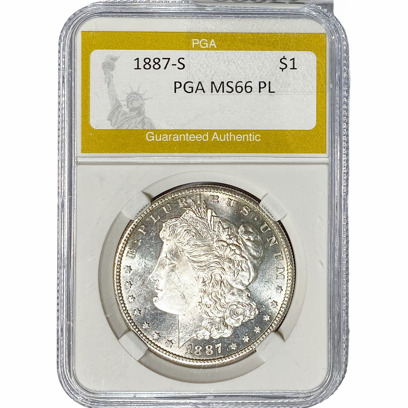 1887-S Morgan Silver Dollar PGA MS66 PL (1 of 2)