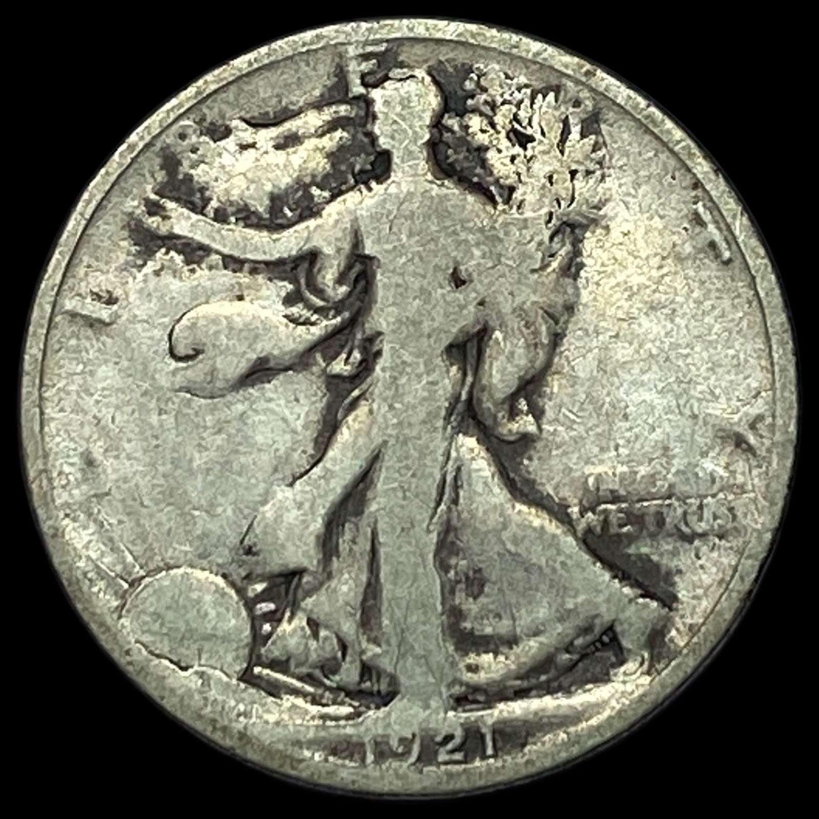 1921-S Silver Walking Liberty Half Dollar  NICELY CIRCULATED (1 of 2)