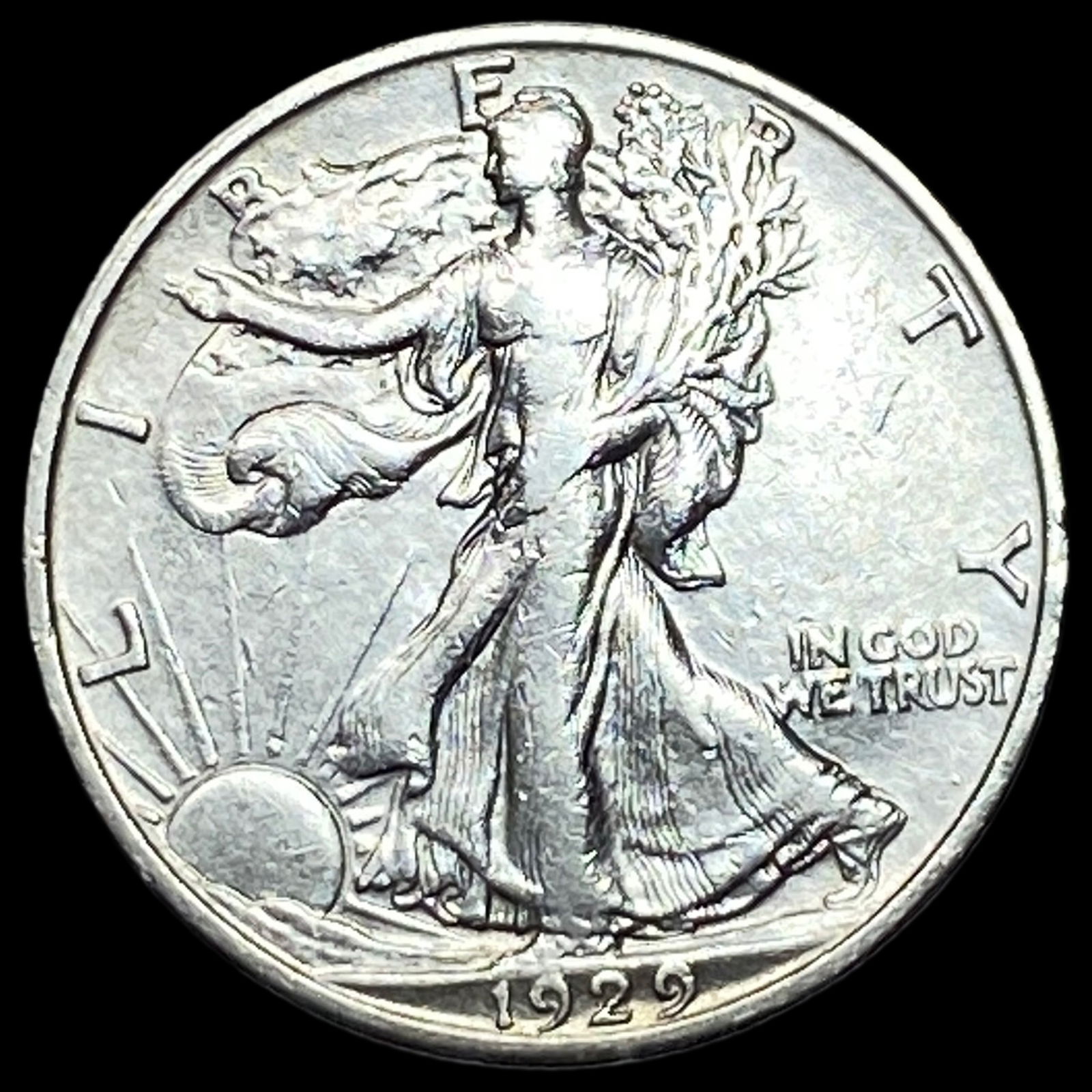 1929-S Silver Walking Liberty Half Dollar  NEARLY UNCIRCULATED (1 of 2)