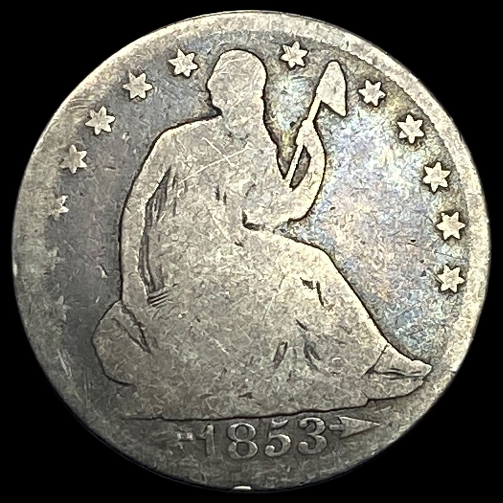1853 Arrows Seated Liberty Half Dollar NICELY  CIRCULATED (1 of 2)