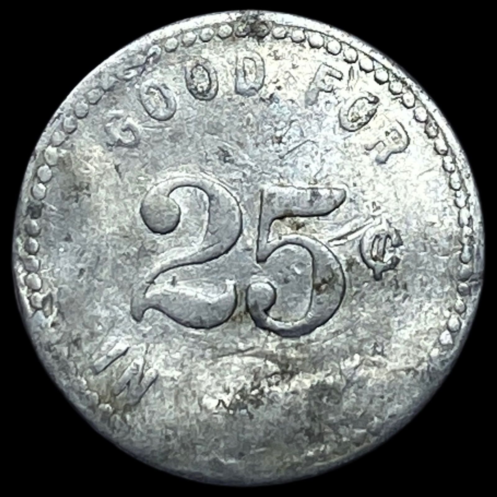 trade token from "The Club" 25 cent HIGH  GRADE (1 of 2)