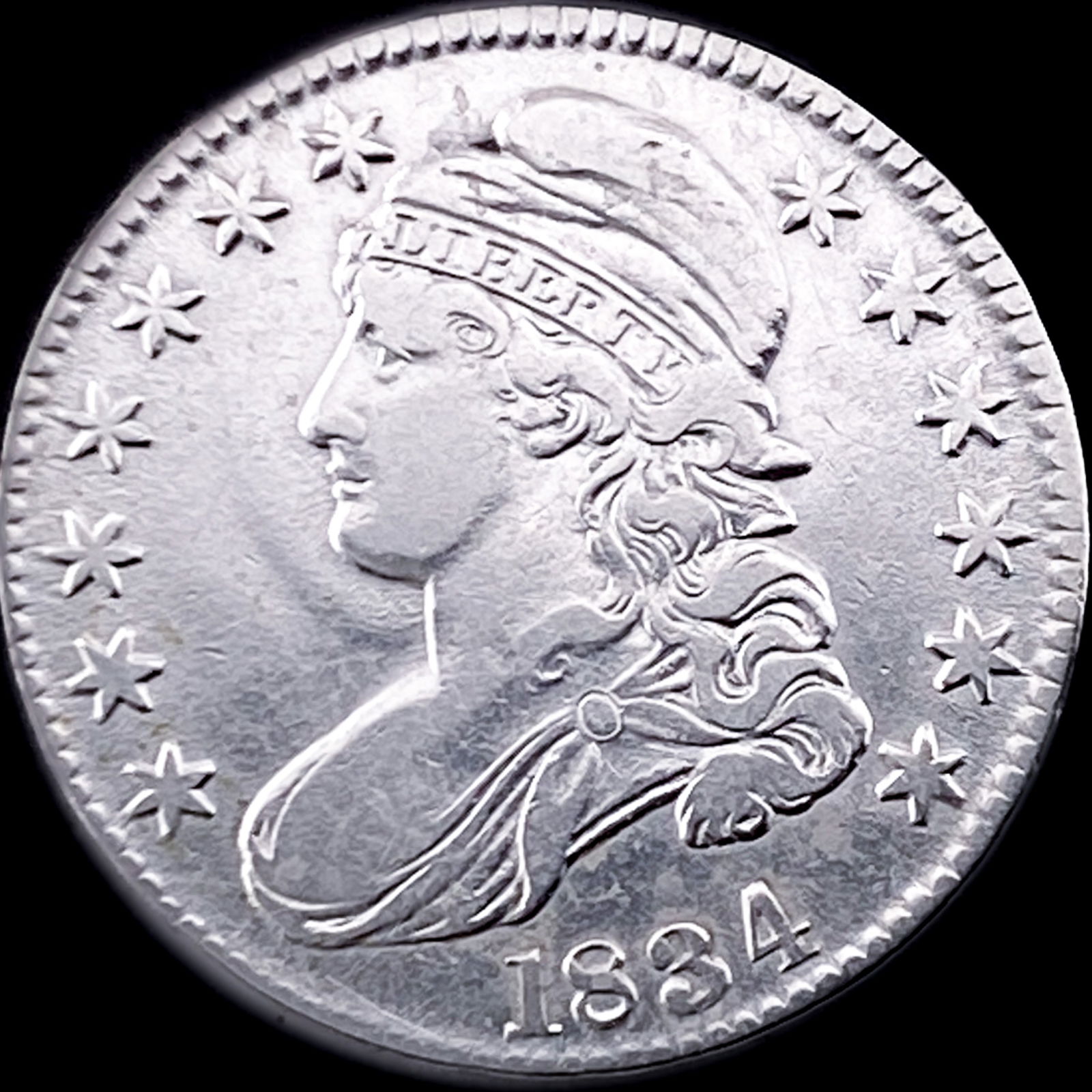 1834 Capped Bust Half Dollar NEARLY  UNCIRCULATED (1 of 2)