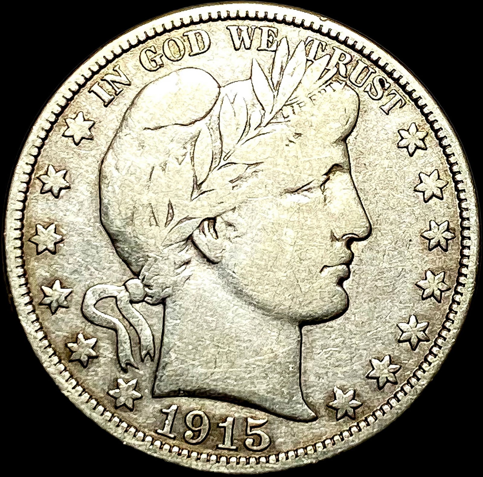 1915-D Silver Barber Half Dollar NICELY  CIRCULATED (1 of 2)