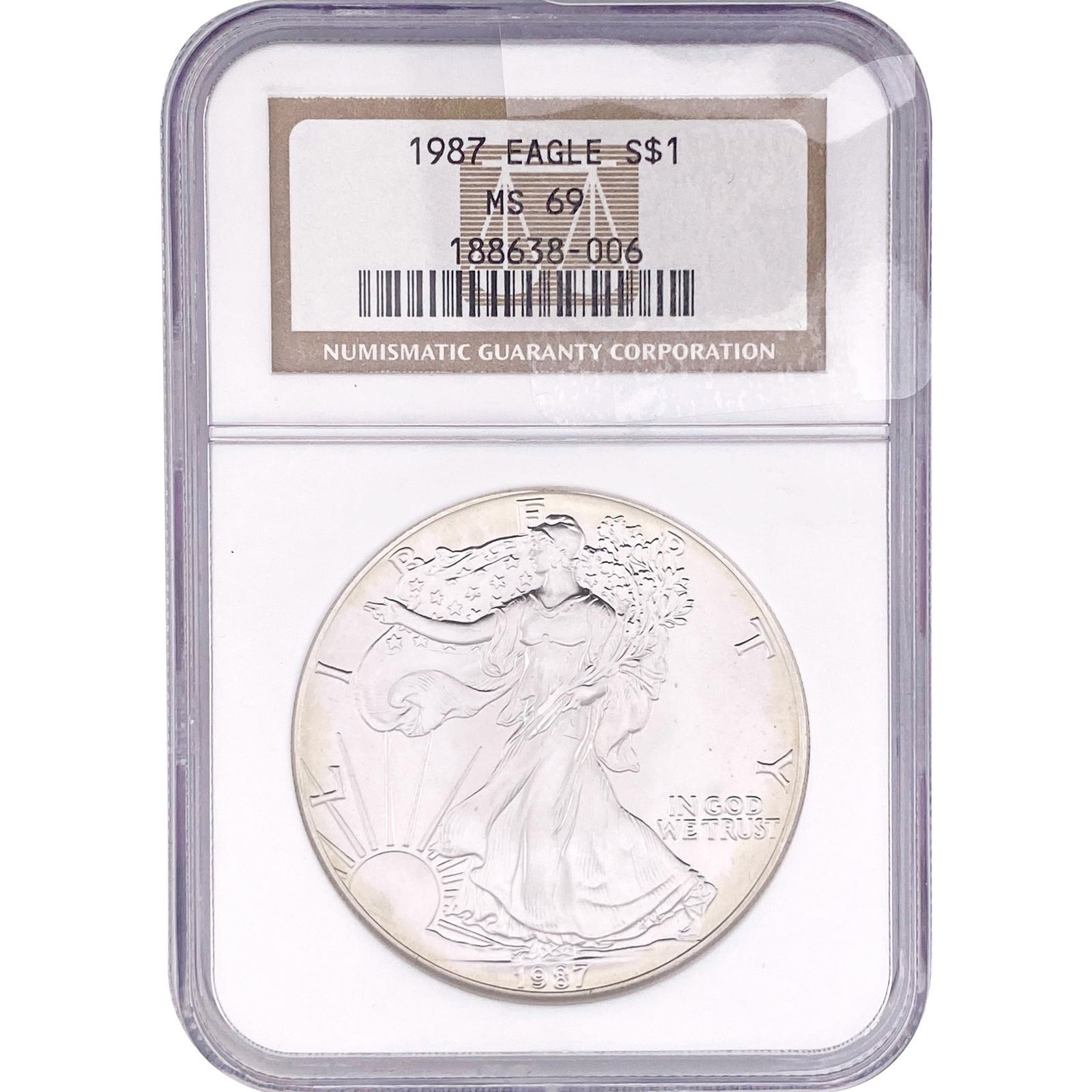 1987 Silver Eagle NGC MS69 (1 of 2)