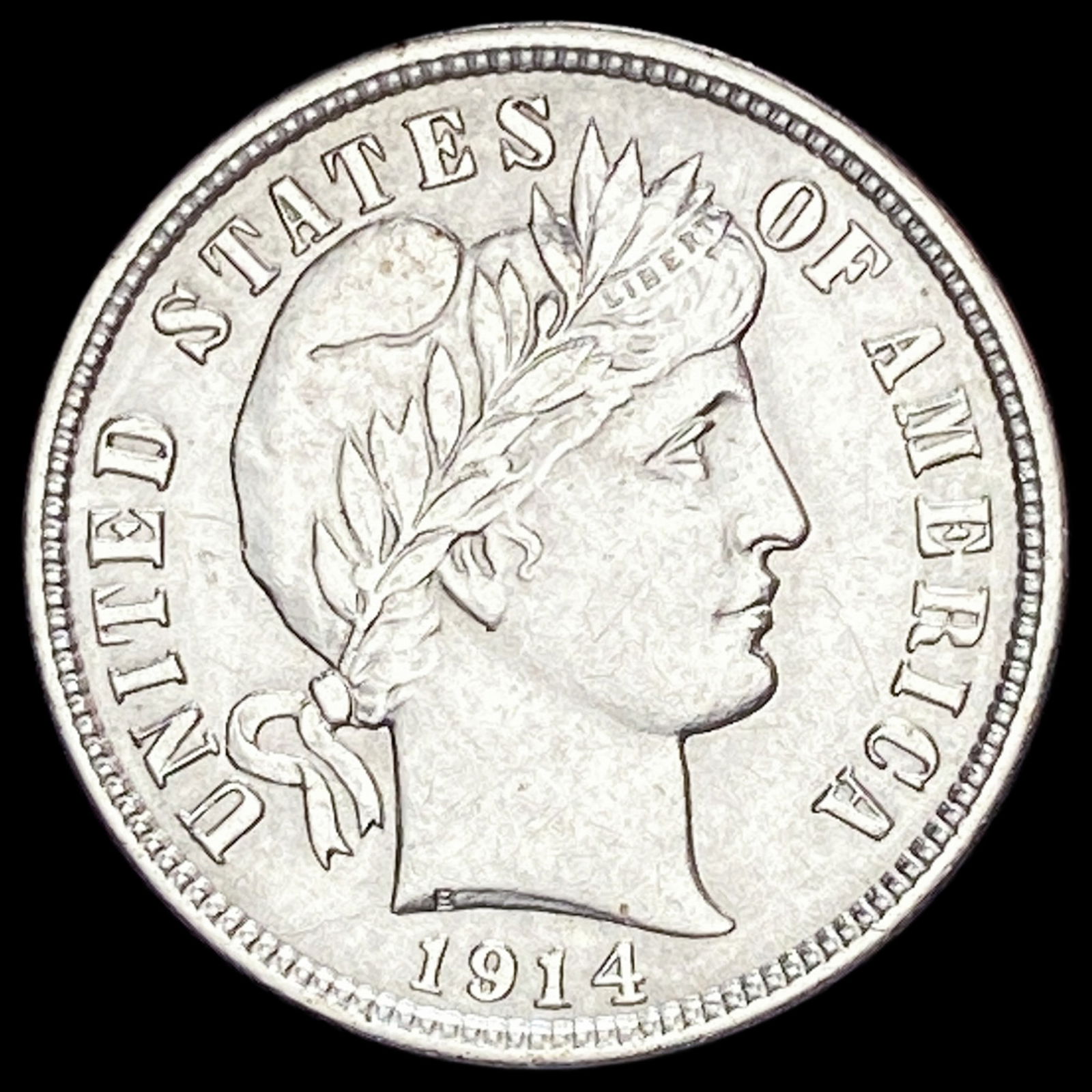 1914-D Silver Barber Dime CLOSELY  UNCIRCULATED (1 of 2)