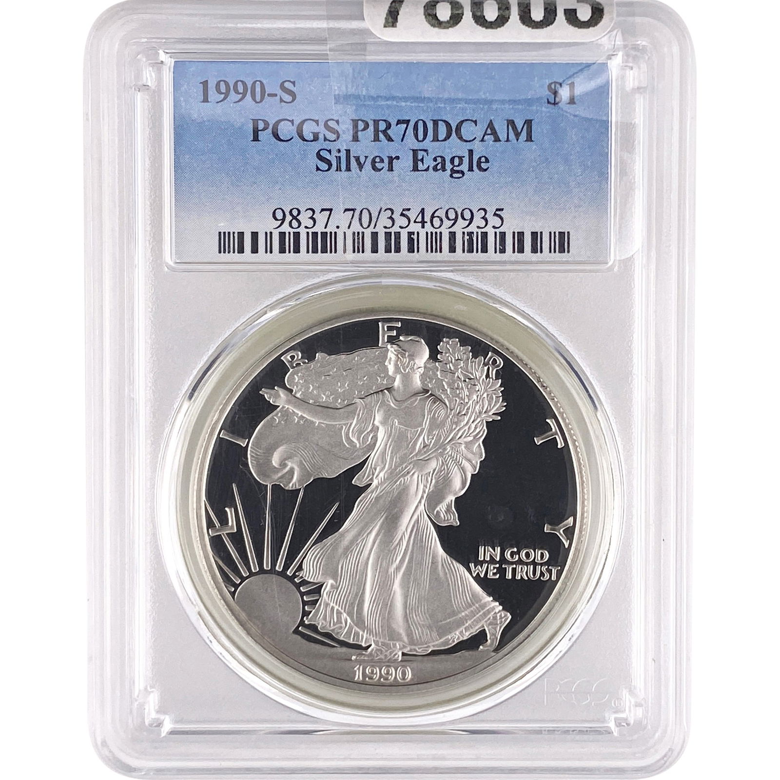 1990-S Silver Eagle PCGS PR70 DCAM (1 of 2)