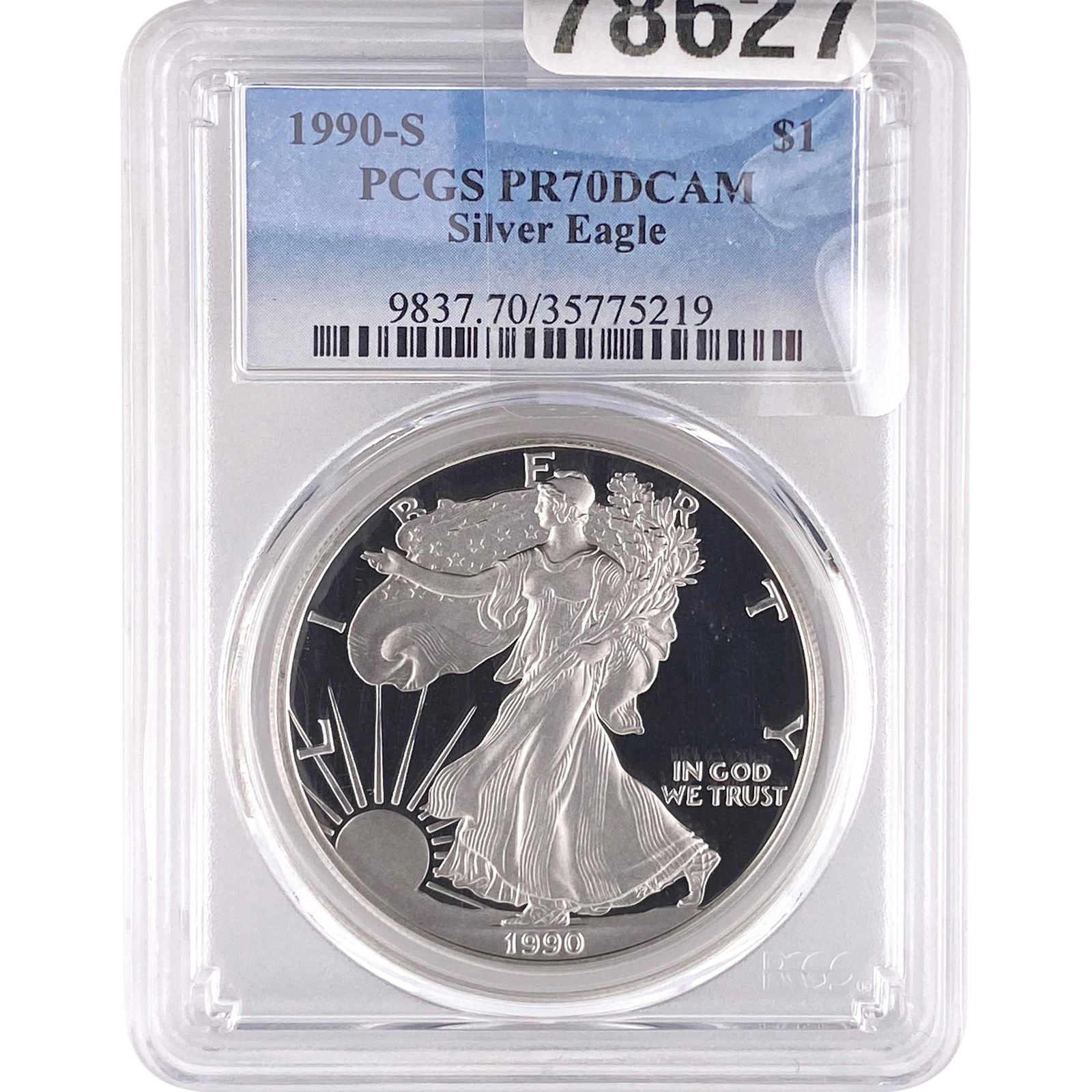 1990-S Silver Eagle PCGS PR70 DCAM (1 of 2)