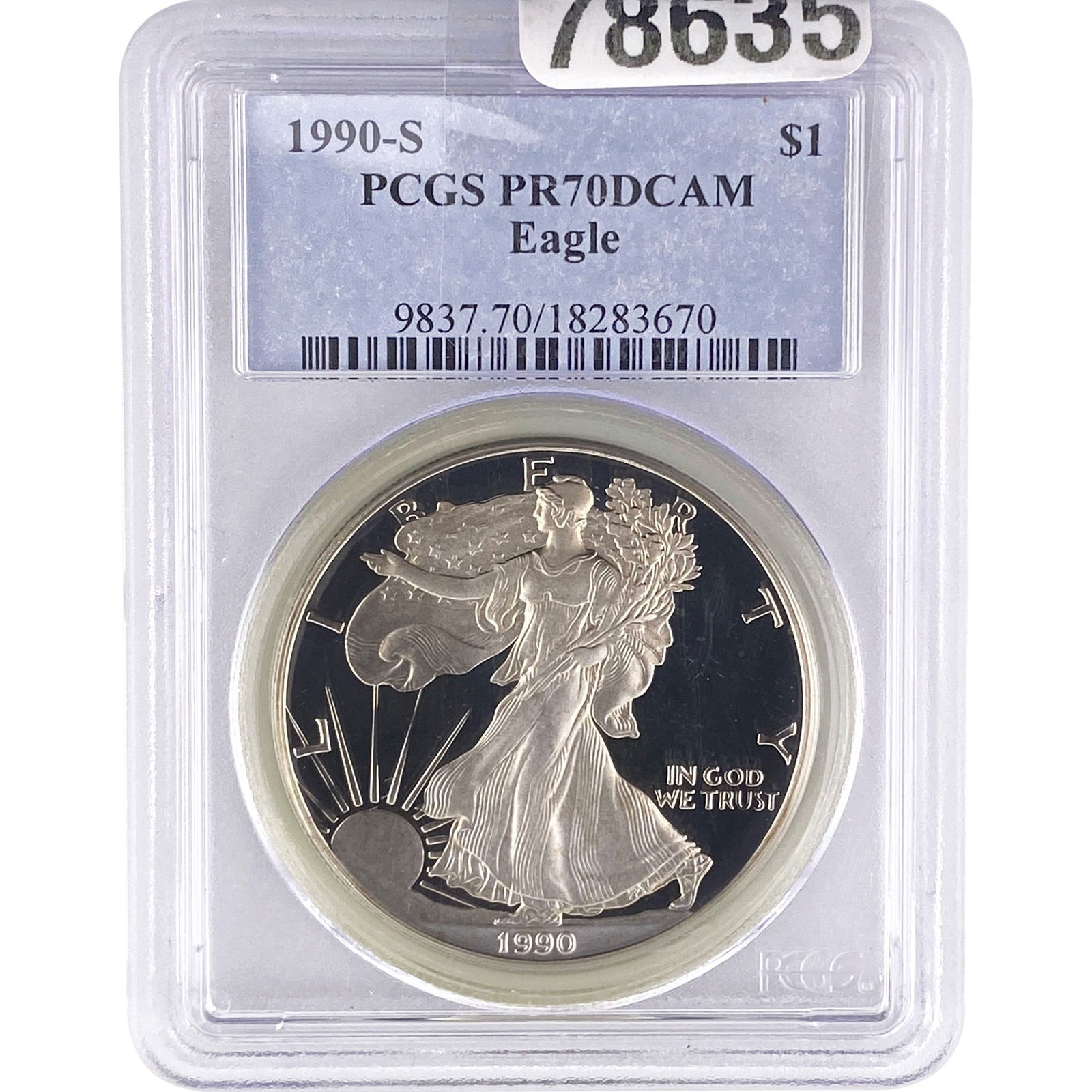 1990-S Silver Eagle PCGS PR70 DCAM (1 of 2)