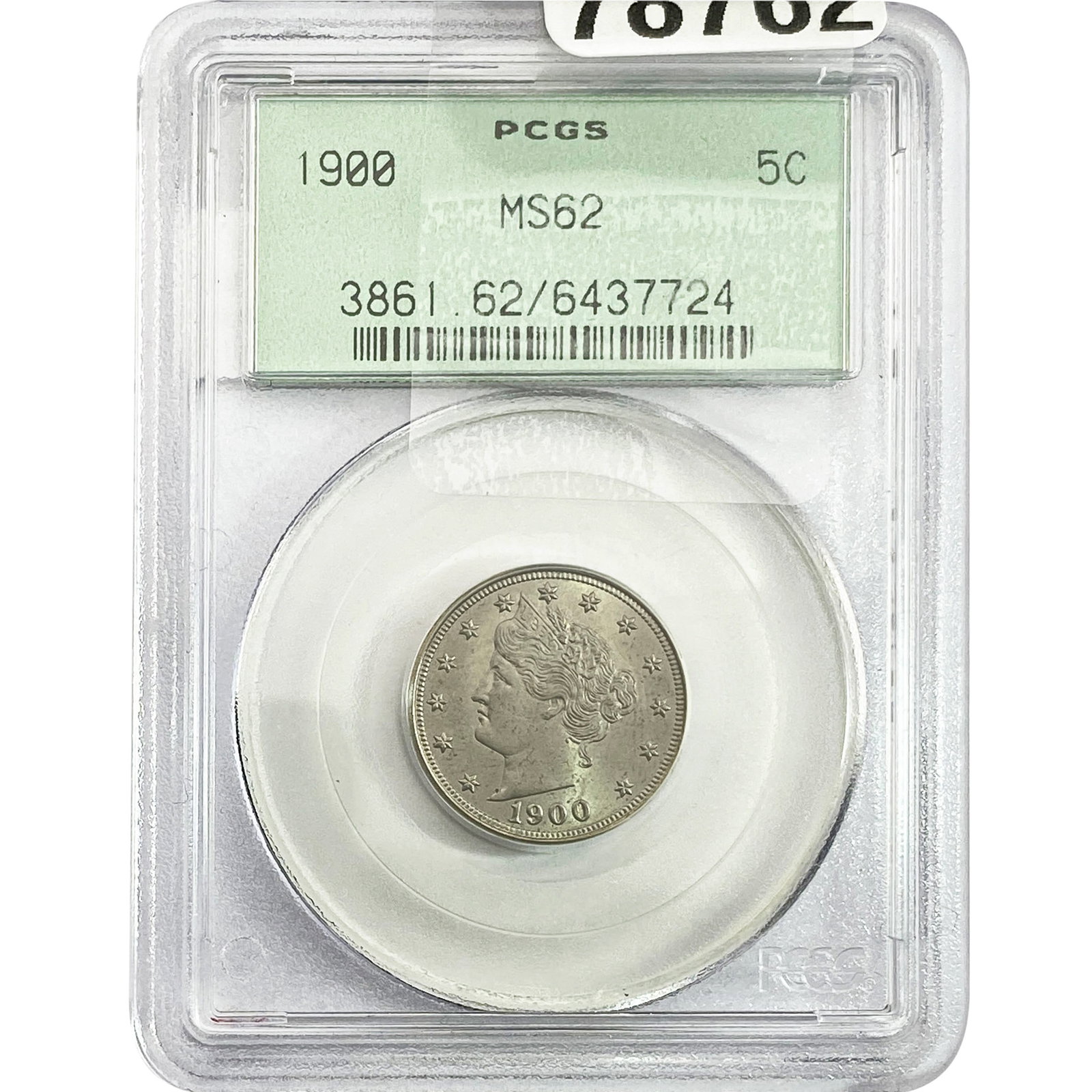 1900 Liberty Victory Nickel PCGS MS62: 1900 Liberty Victory Nickel PCGS MS62