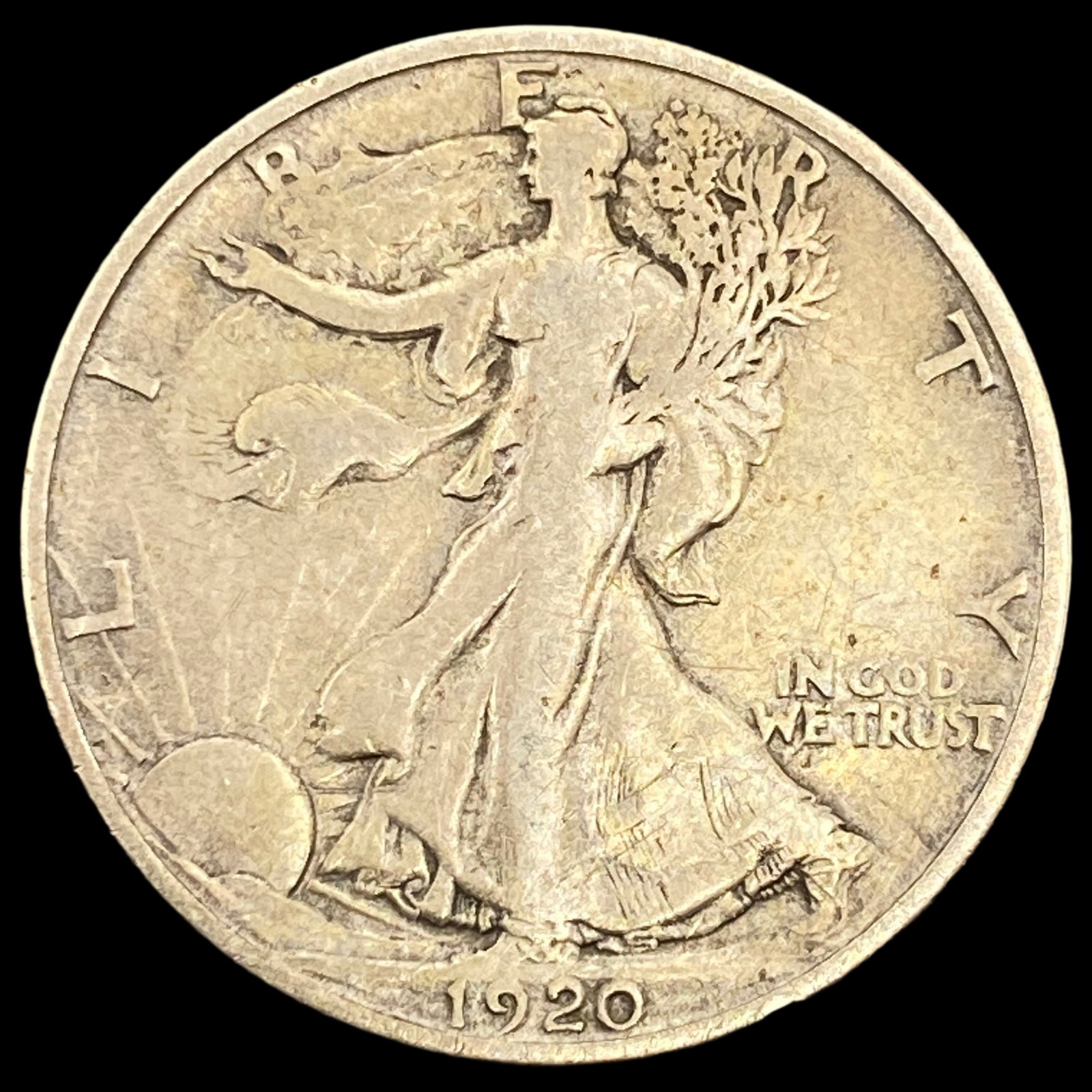 1920-S Walking Liberty Half Dollar LIGHTLY CIRCULATED: 1920-S Walking Liberty Half Dollar LIGHTLY CIRCULATED