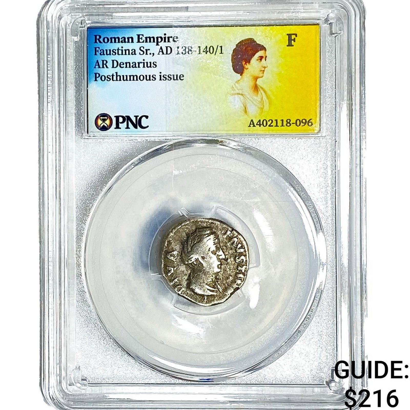 Roman Faustina Sr.,AD 138-140/1 AR Denarius PNC F: Roman Faustina Sr.,AD 138-140/1 AR Denarius PNC F