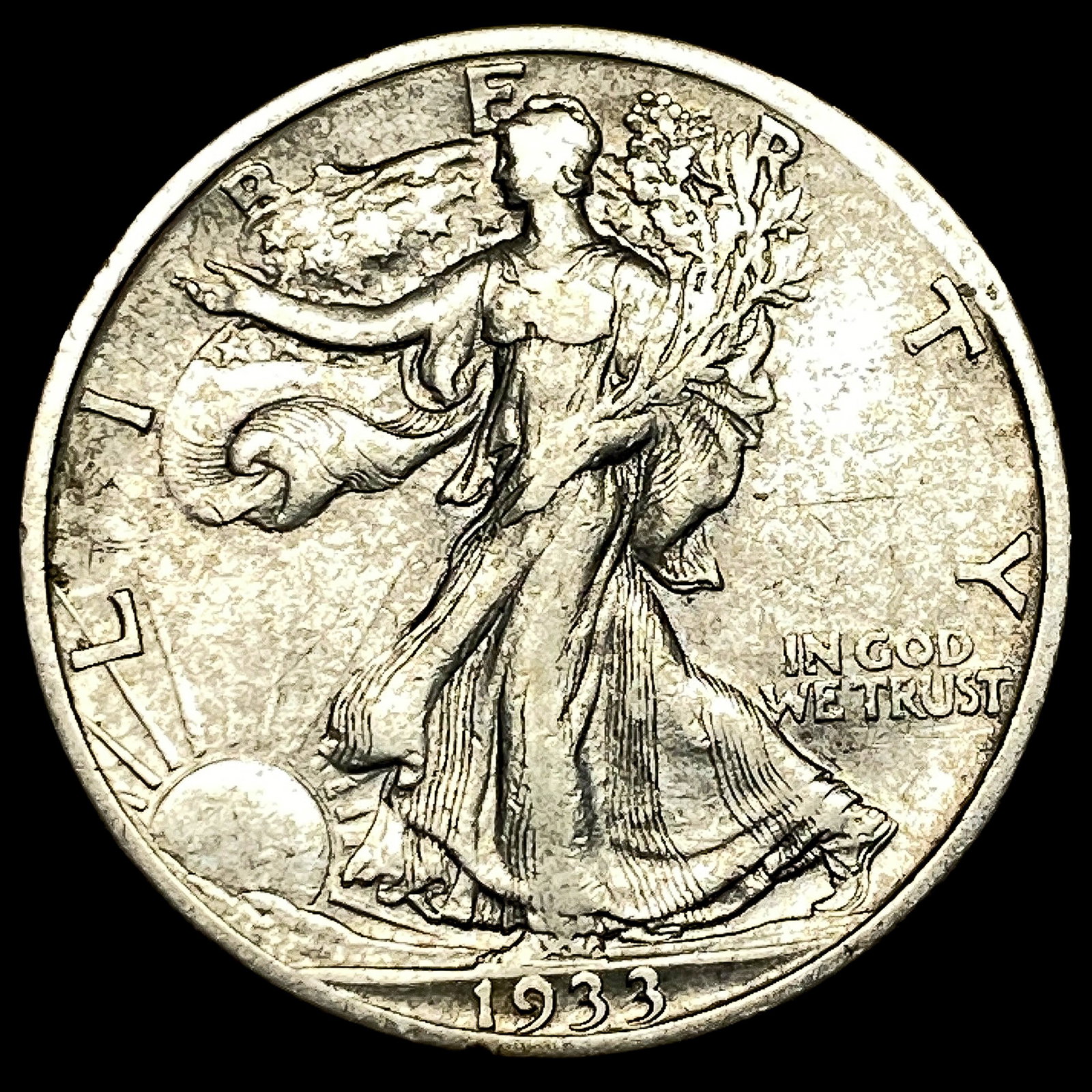 1933-S Walking Liberty Half Dollar LIGHTLY CIRCULATED: 1933-S Walking Liberty Half Dollar LIGHTLY CIRCULATED