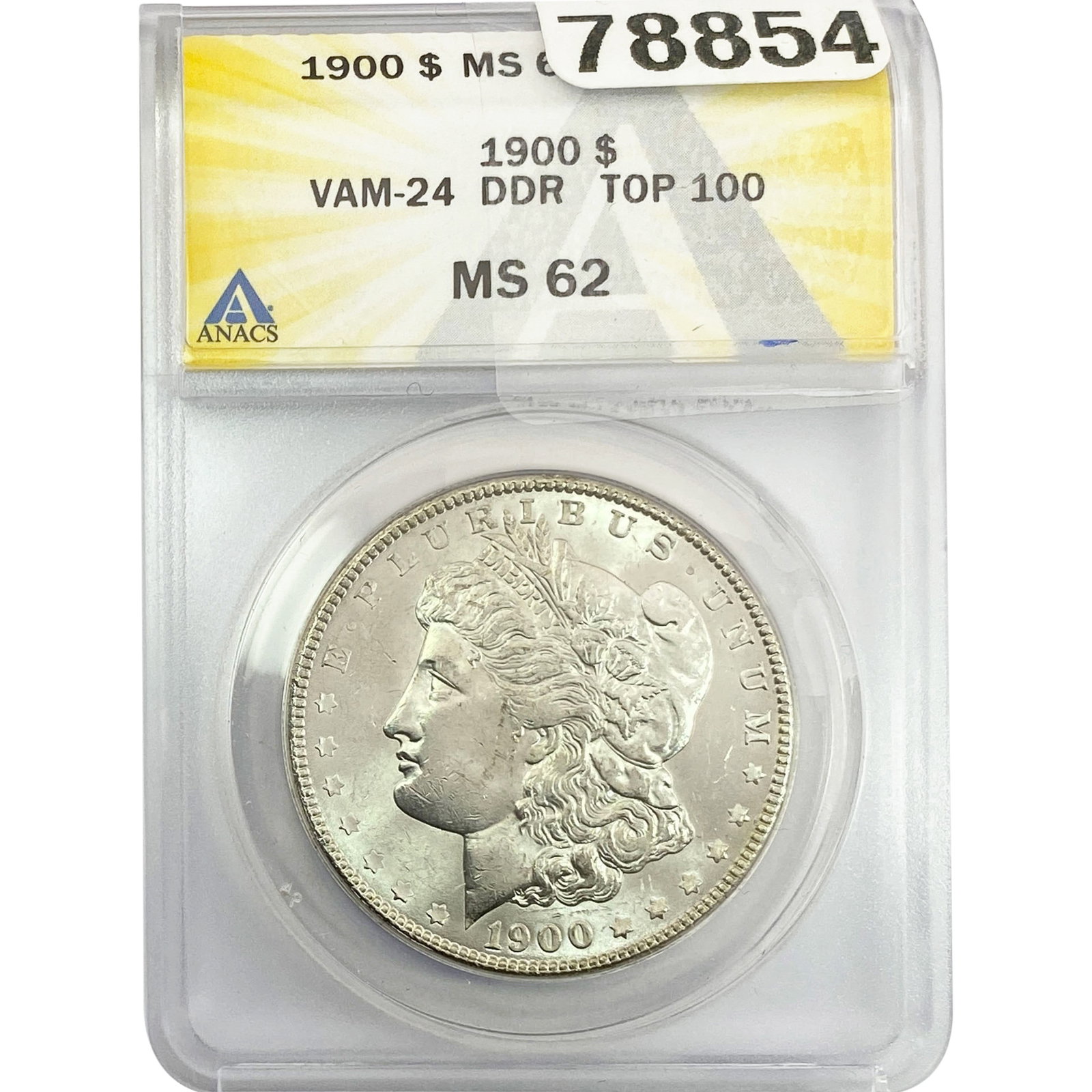 1900 Morgan Silver Dollar ANACS MS62: 1900 Morgan Silver Dollar ANACS MS62