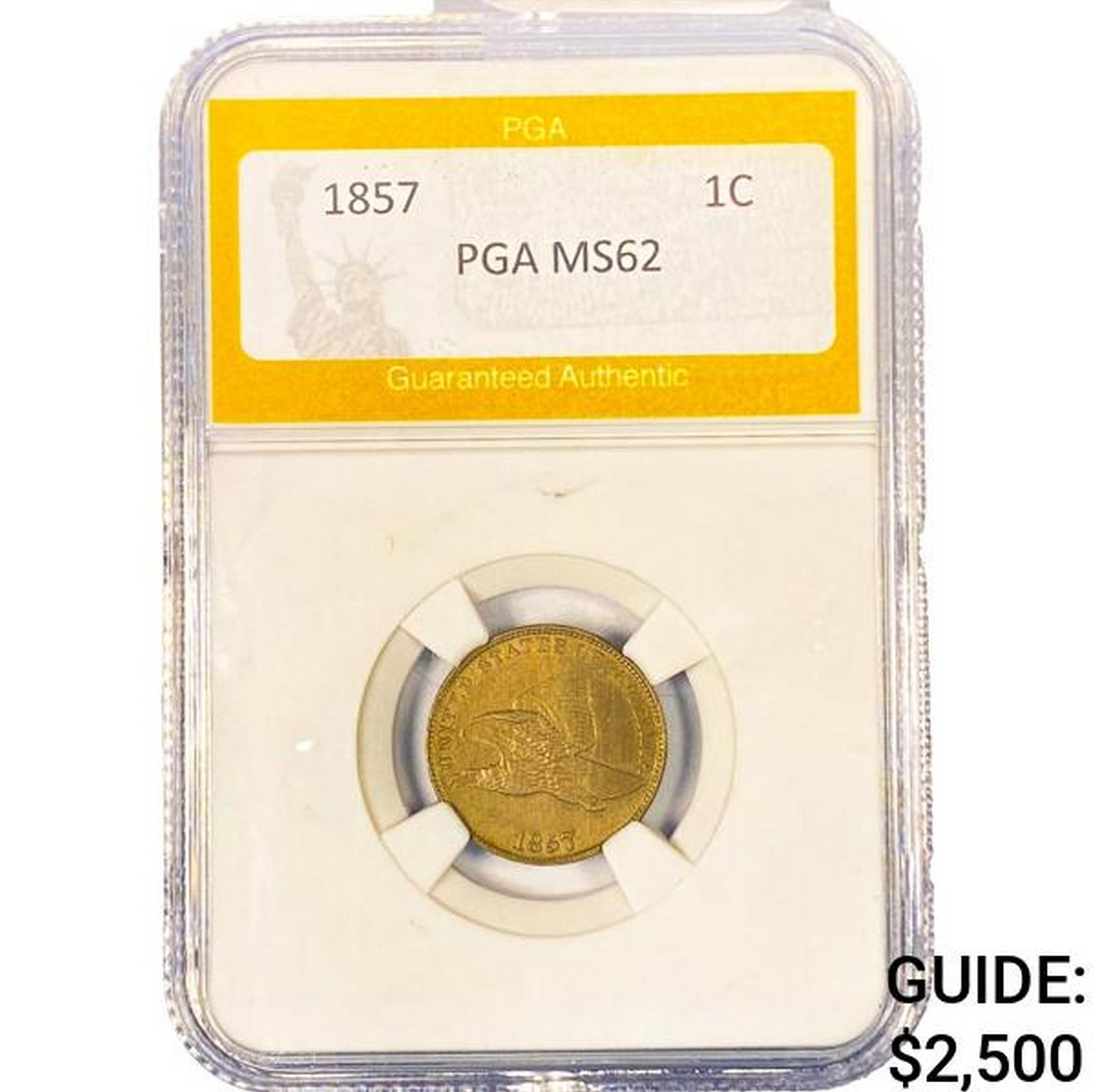 1857 Flying Eagle Cent PGA MS62: 1857 Flying Eagle Cent PGA MS62
