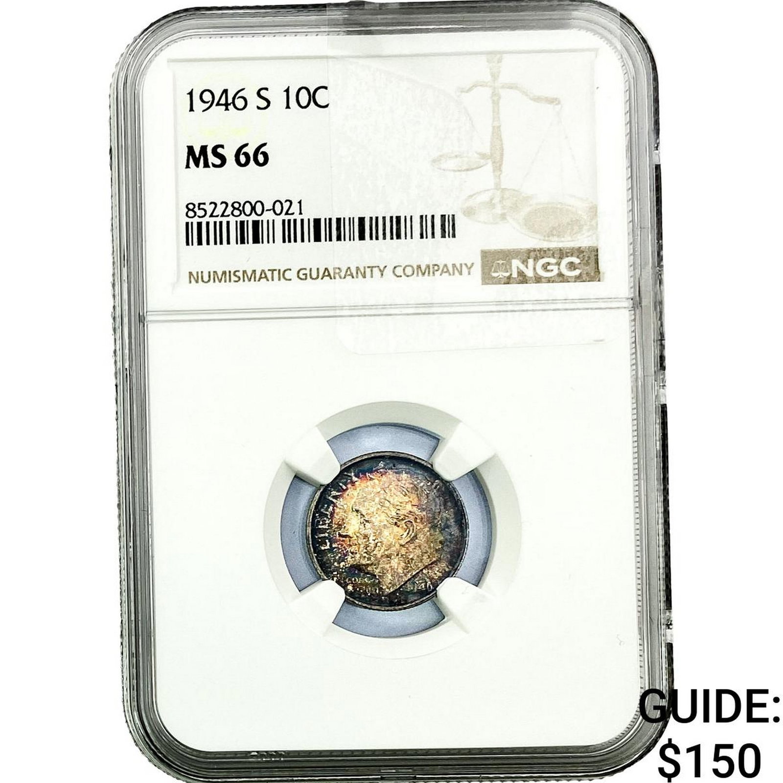 1946-S Roosevelt Dime NGC MS66: 1946-S Roosevelt Dime NGC MS66