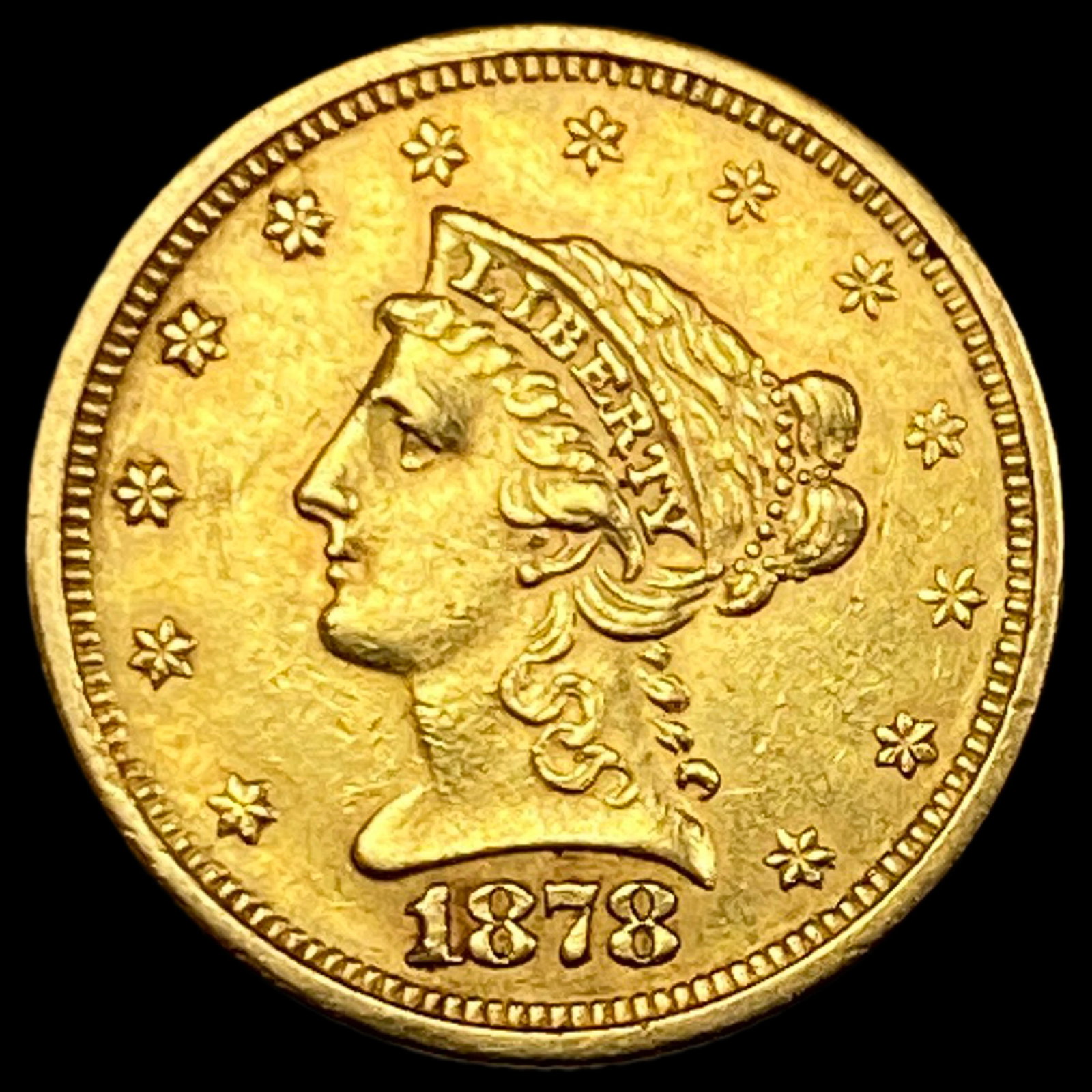 1878-S Liberty Head $2.5 Gold Quarter Eagle CHOICE AU: 1878-S Liberty Head $2.5 Gold Quarter Eagle CHOICE AU