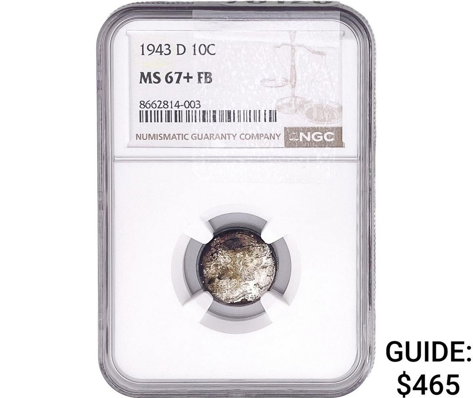 1943-D Mercury Silver Dime NGC MS65+ FB (1 of 2)