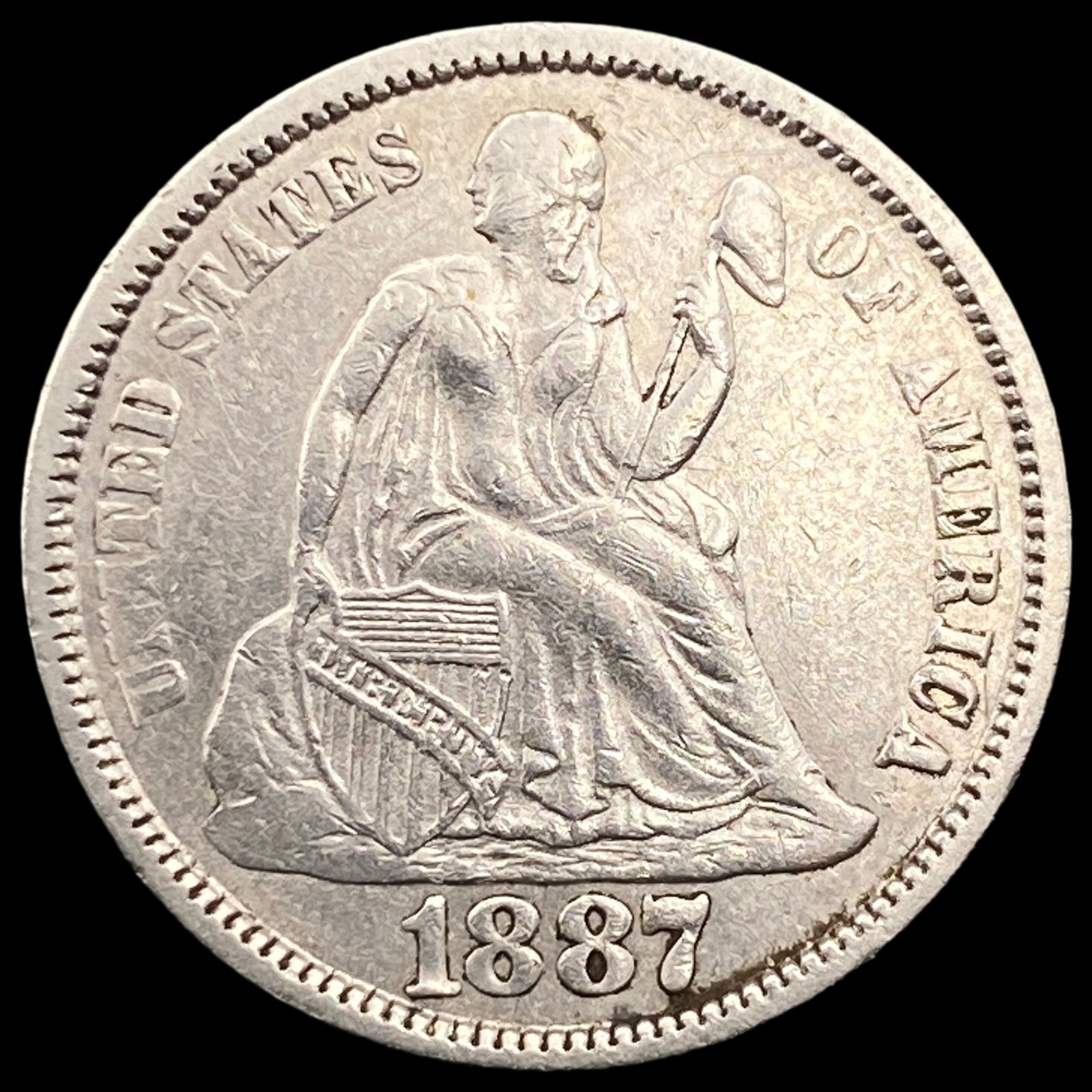 1887 Seated Liberty Dime CLOSELY UNCIRCULATED (1 of 2)