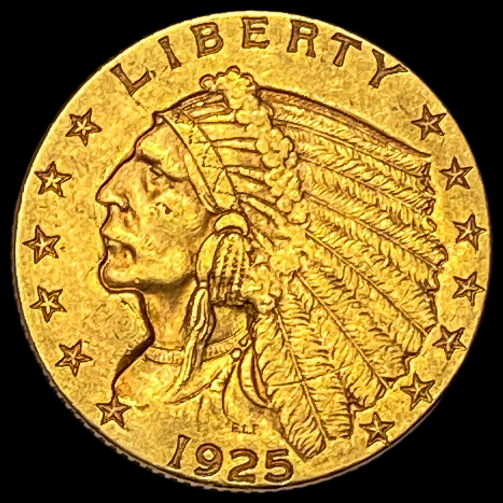 1925-D Gold $2.5 Indian Head Quarter Eagle  CLOSELY UNCIRCULATED (1 of 2)