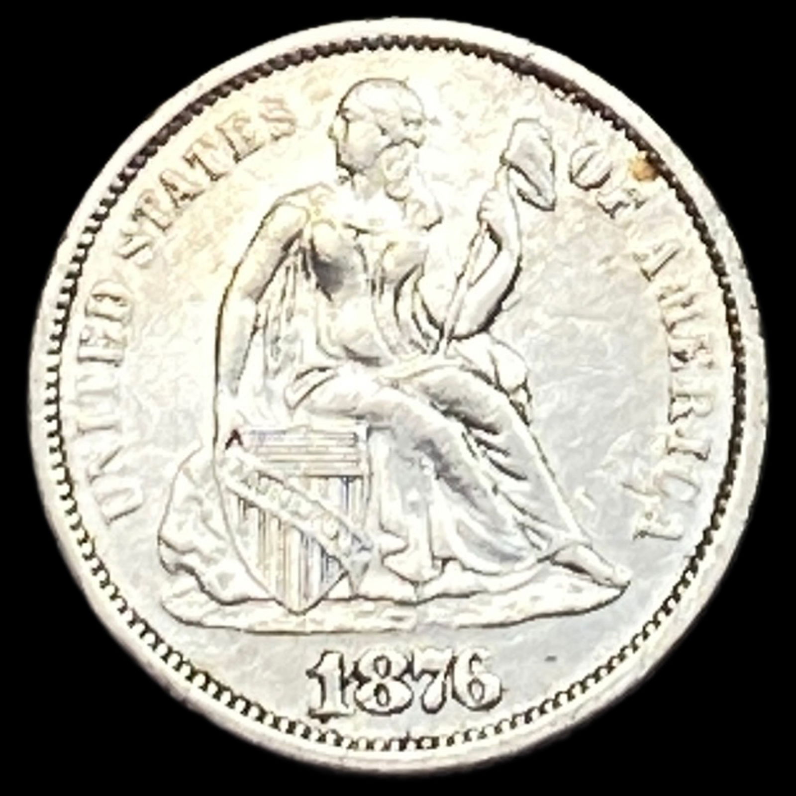 1876 Seated Liberty Dime CLOSELY UNCIRCULATED (1 of 2)