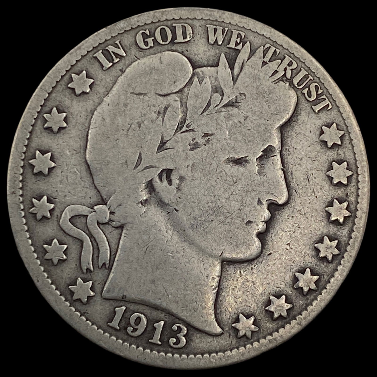1913 Silver Barber Half Dollar NICELY  CIRCULATED (1 of 2)