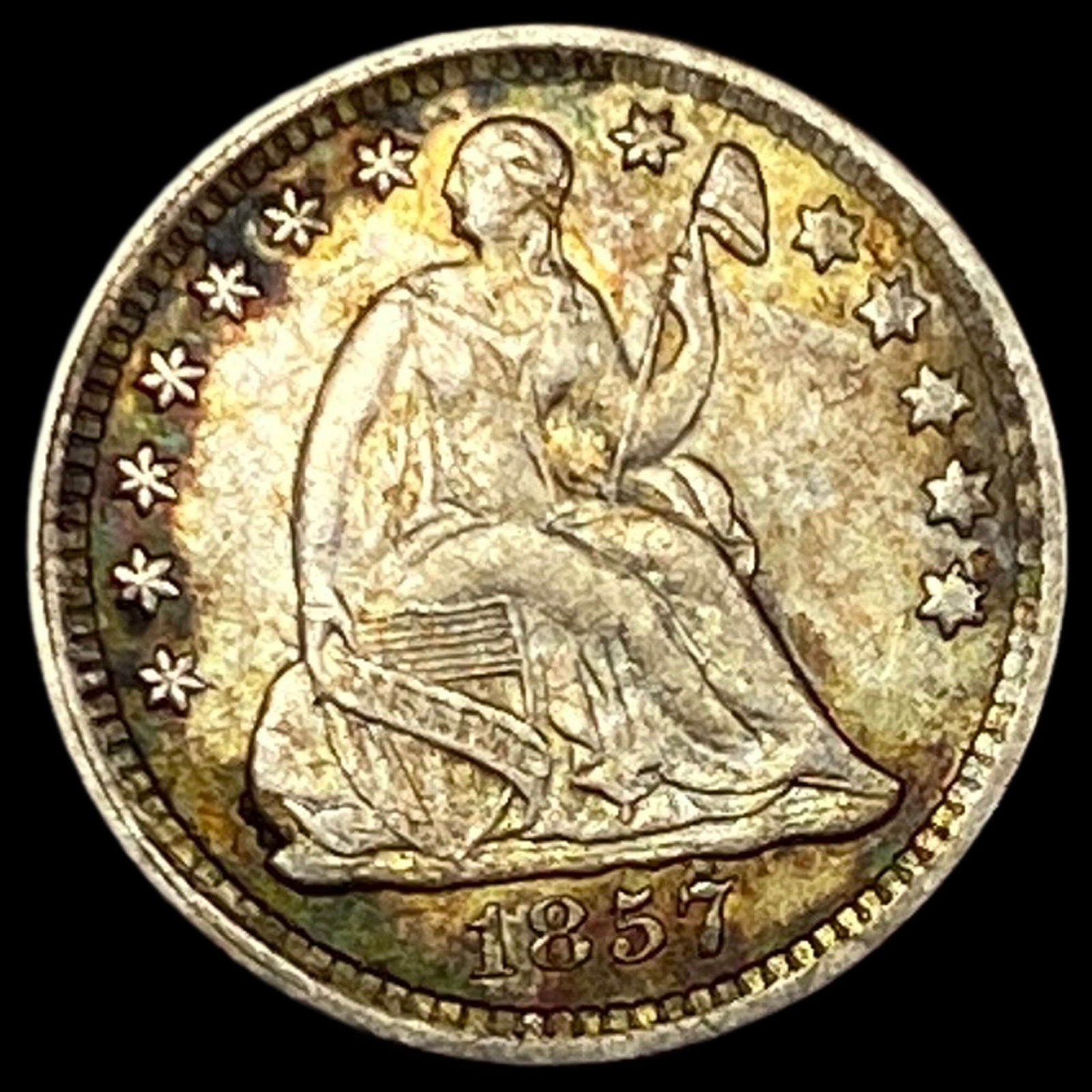 1857 Seated Liberty Half Dime UNCIRCULATED (1 of 2)