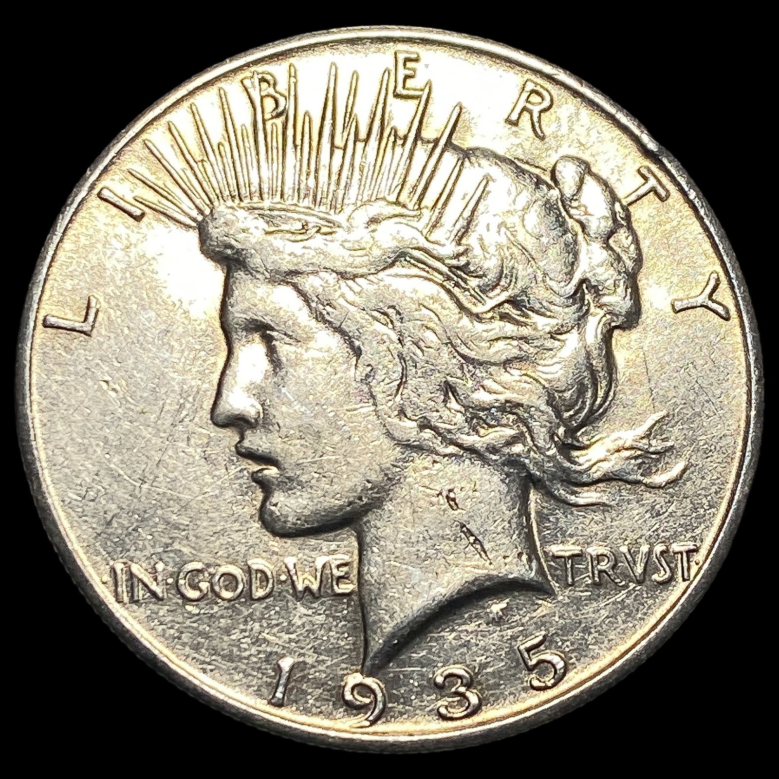 1935-S Silver Peace Dollar CHOICE AU: 1935-S Silver Peace Dollar CHOICE AU
