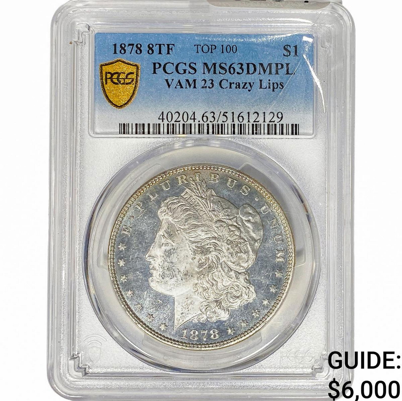 1878 8TF Morgan Silver Dollar PCGS MS63 DMPL Vam23 (1 of 2)