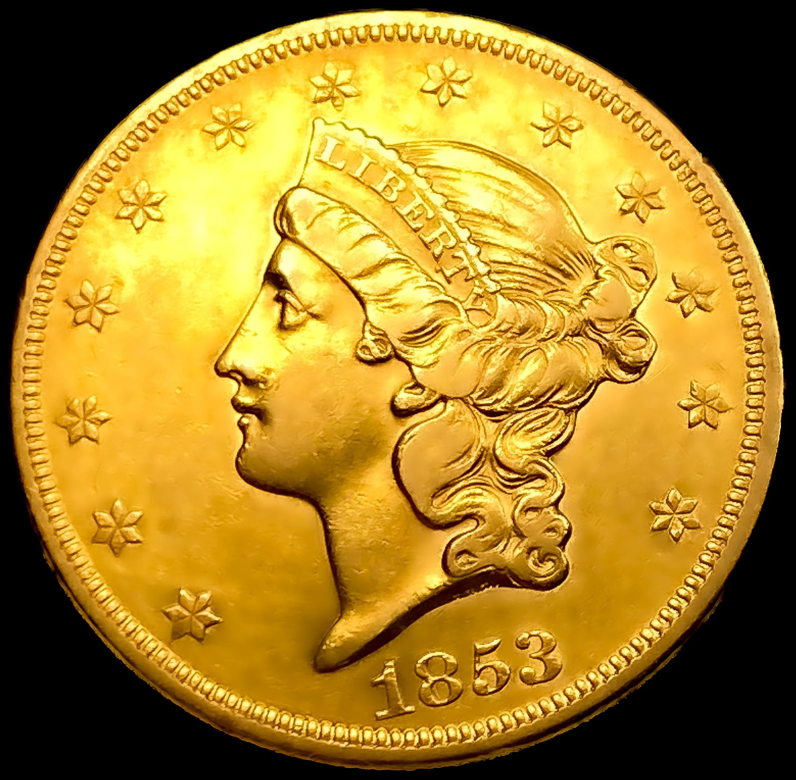 1853 $20 Gold Double Eagle (1 of 2)