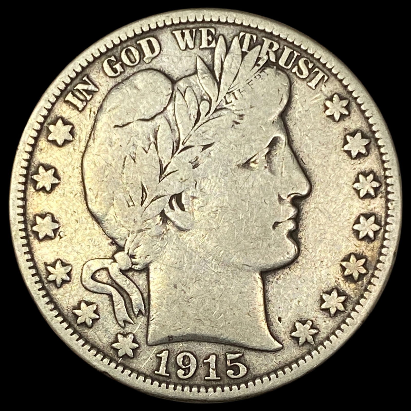 1915-D Silver Barber Half Dollar LIGHTLY  CIRCULATED (1 of 2)