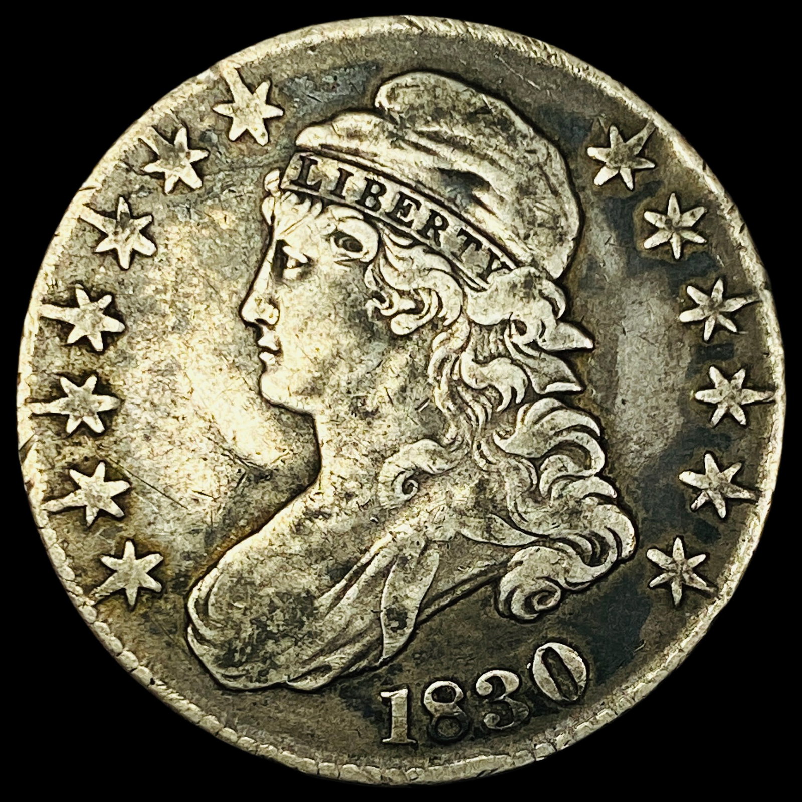 1830 Capped Bust Half Dollar LIGHTLY CIRCULATED: 1830 Capped Bust Half Dollar LIGHTLY CIRCULATED