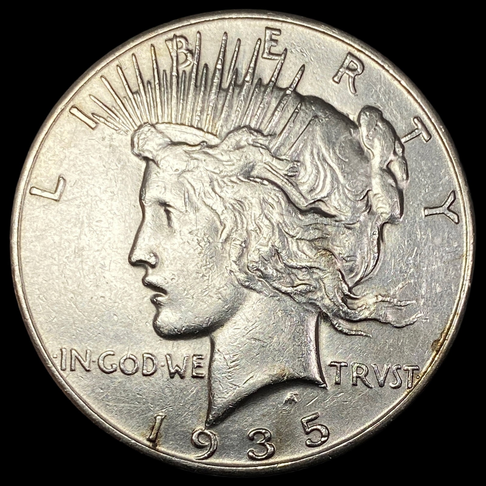 1935-S Silver Peace Dollar CHOICE AU: 1935-S Silver Peace Dollar CHOICE AU