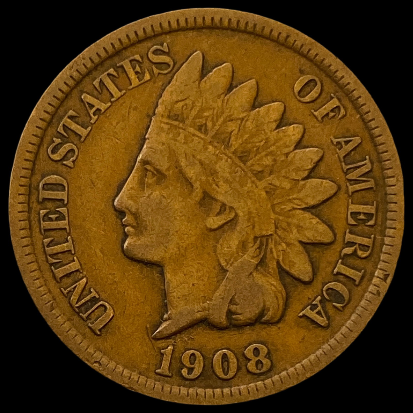 1908-S Indian Head Cent ABOUT UNCIRCULATED: 1908-S Indian Head Cent ABOUT UNCIRCULATED