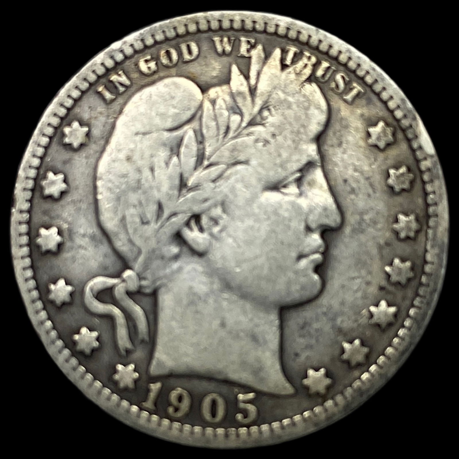 1905 Silver Barber Quarter LIGHTLY CIRCULATED (1 of 2)